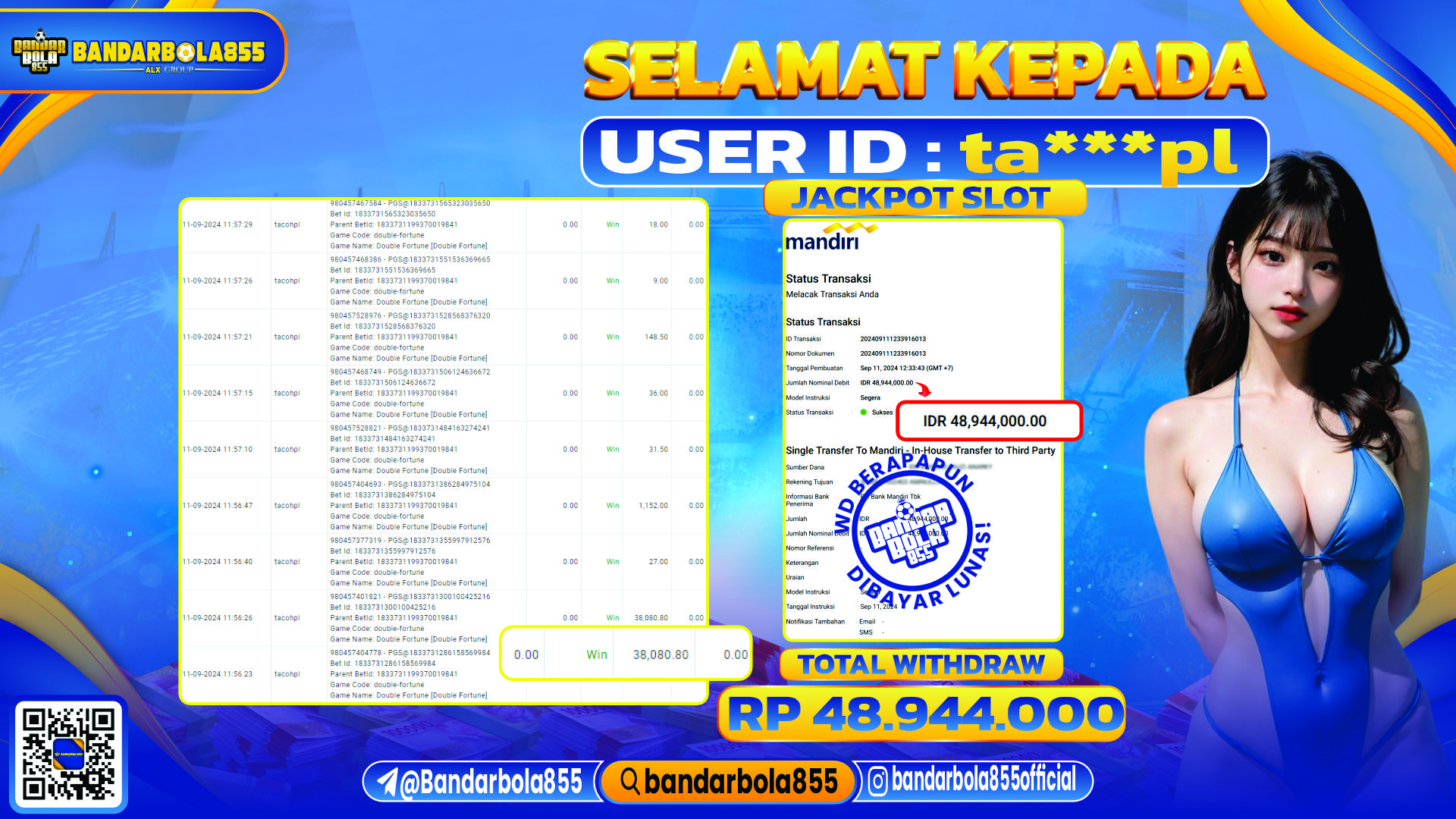 🎖 JACKPOT DI BANDARBOLA855 🎖