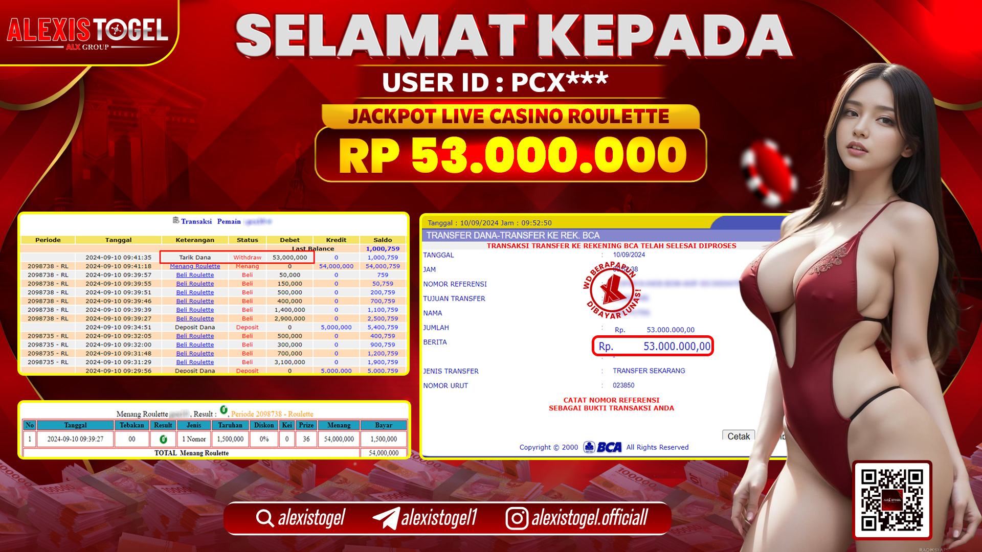 ALEXISTOGEL JACKPOT LIVE GAMES CASINO RP.53.000.000 LUNAS