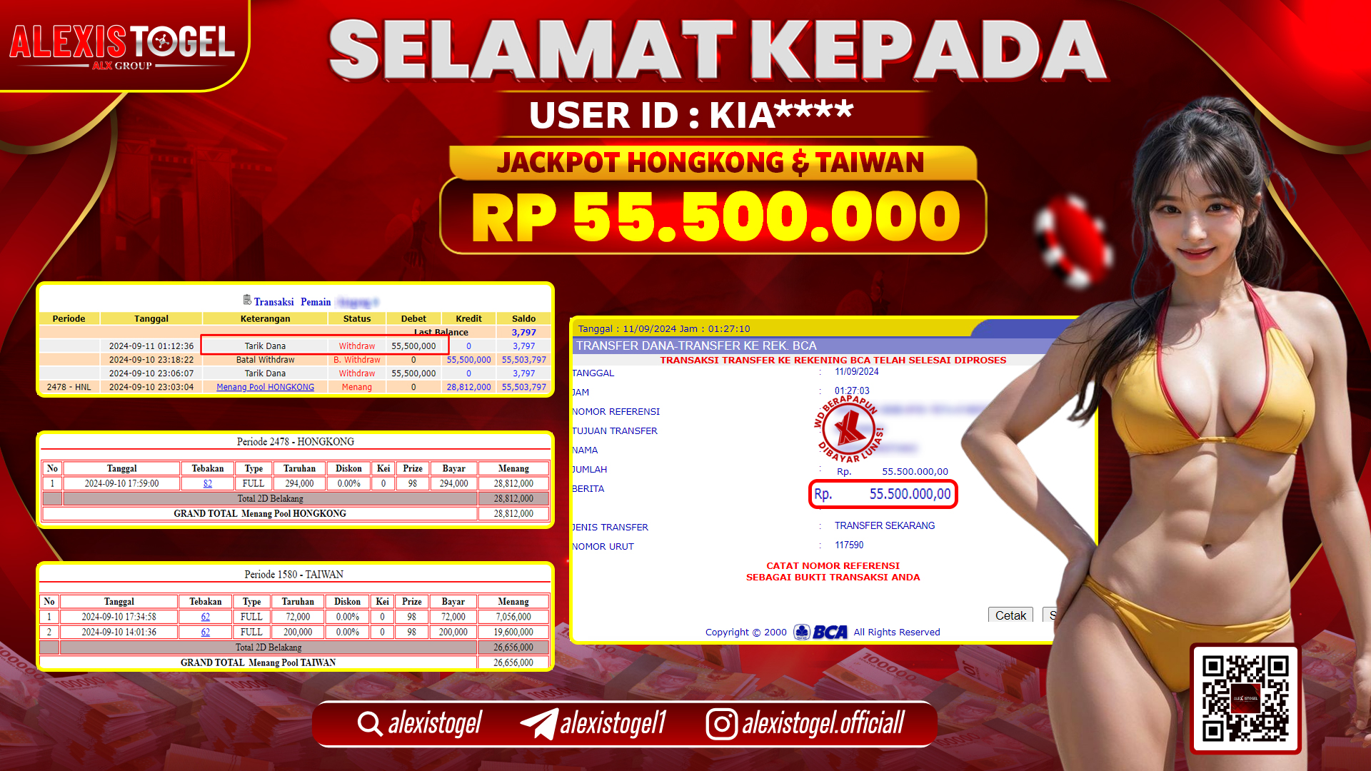ALEXISTOGEL JACKPOT CASINO & TOTOMACAU RP.55.500.000 LUNAS
