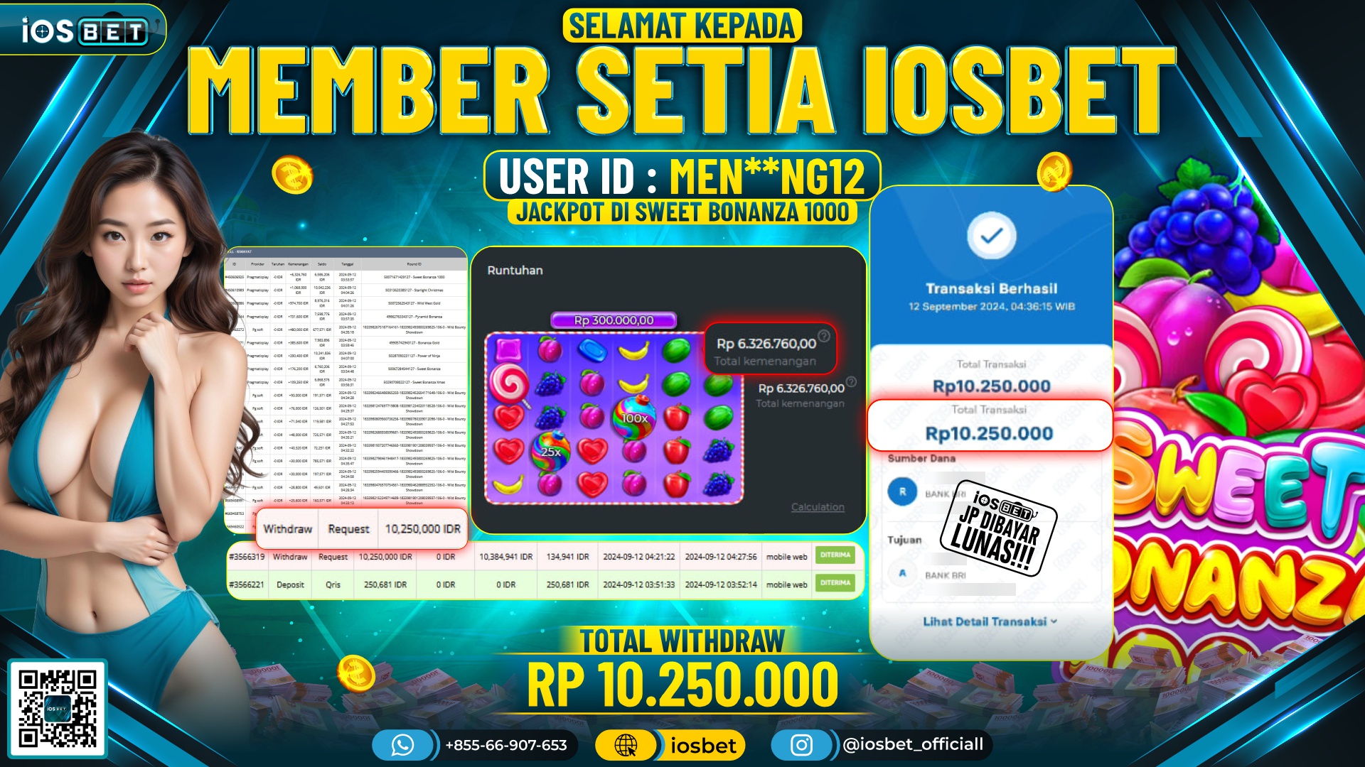 Bukti Pembayaran LUNAS SLOT GAME GACOR Rp.10.250.000,-