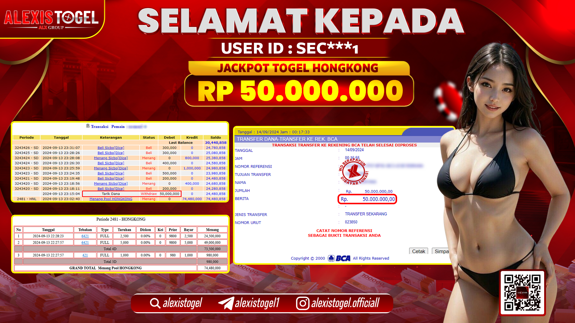 ALEXISTOGEL JACKPOT TOGEL HONGKONG POOLS RP.50.000.000 LUNAS