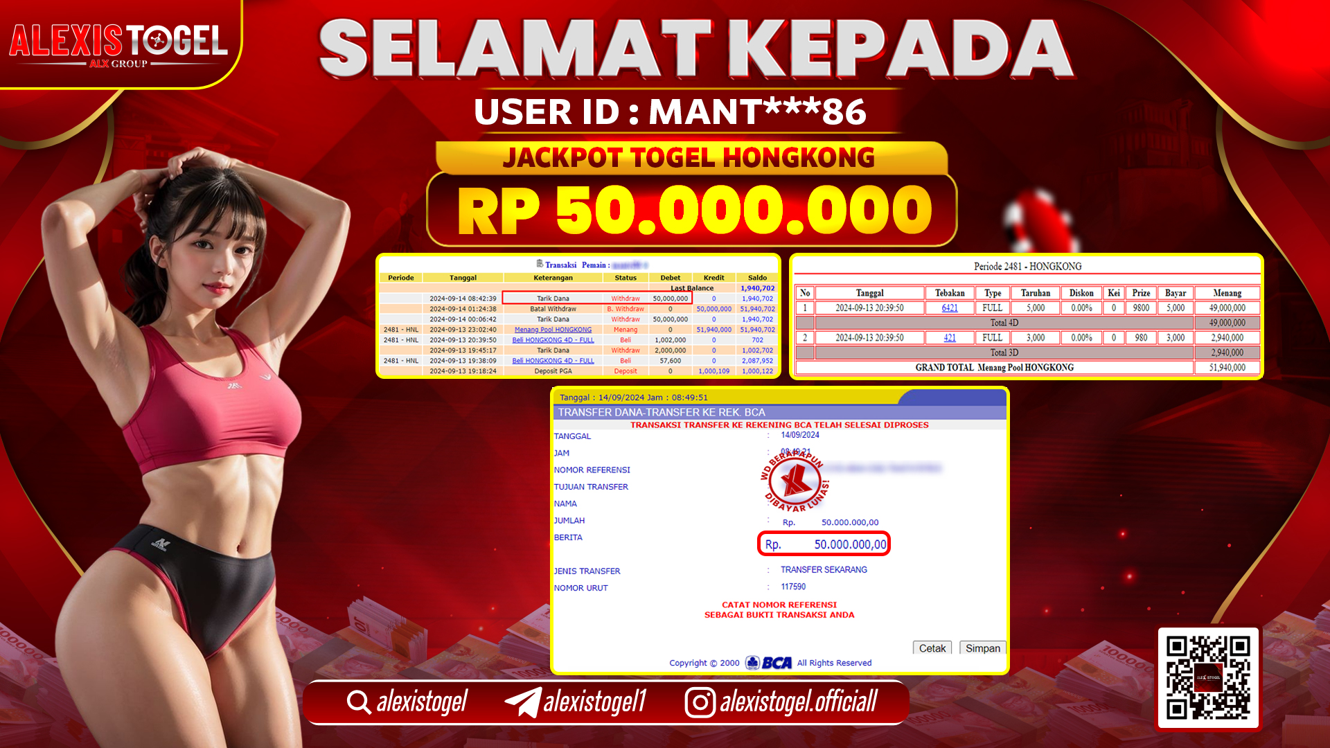 ALEXISTOGEL JACKPOT TOGEL HONGKONG POOLS RP.50.000.000 LUNAS