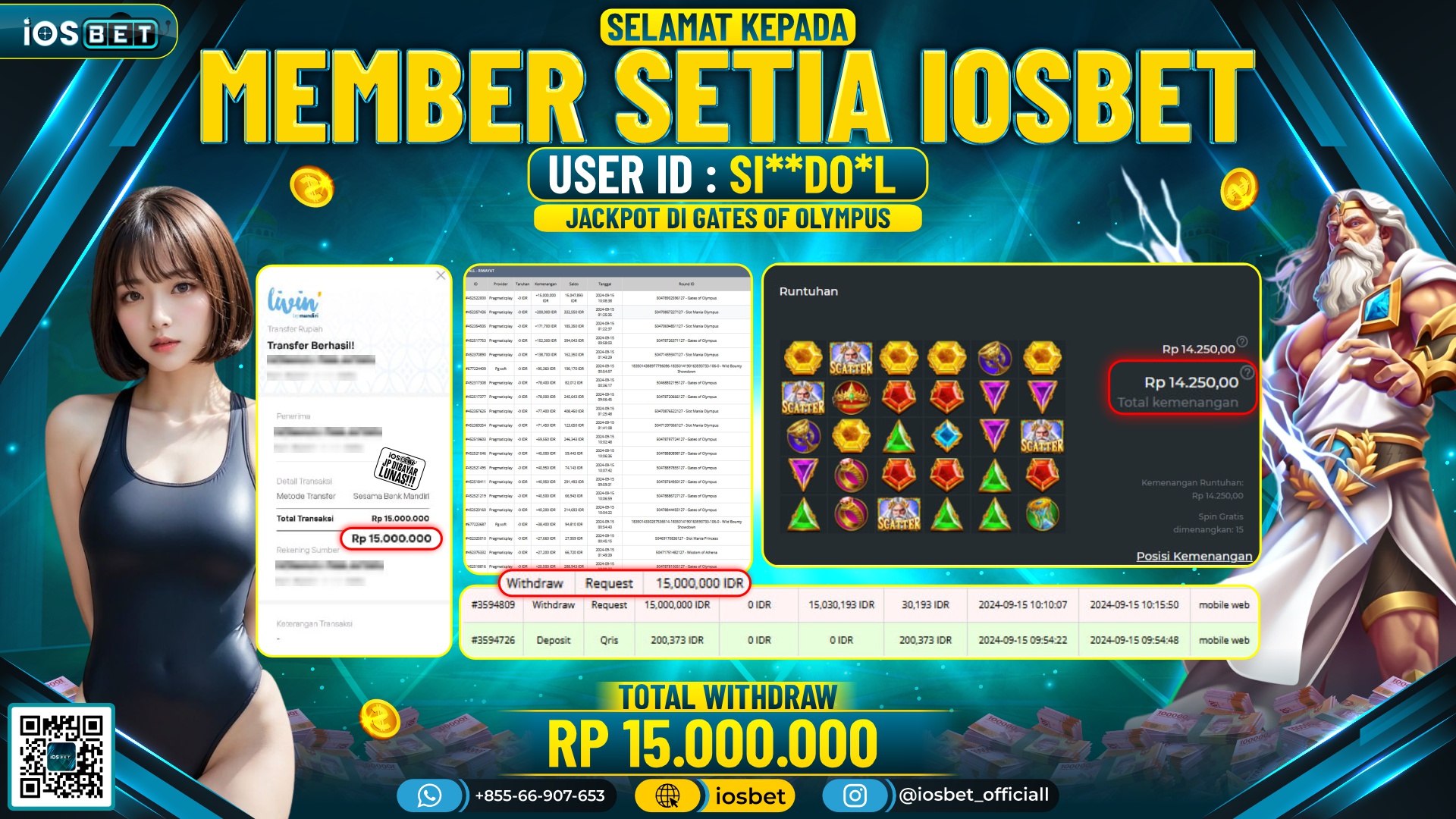 Bukti Pembayaran LUNAS SLOT GAME GACOR Rp.10.000.000,-