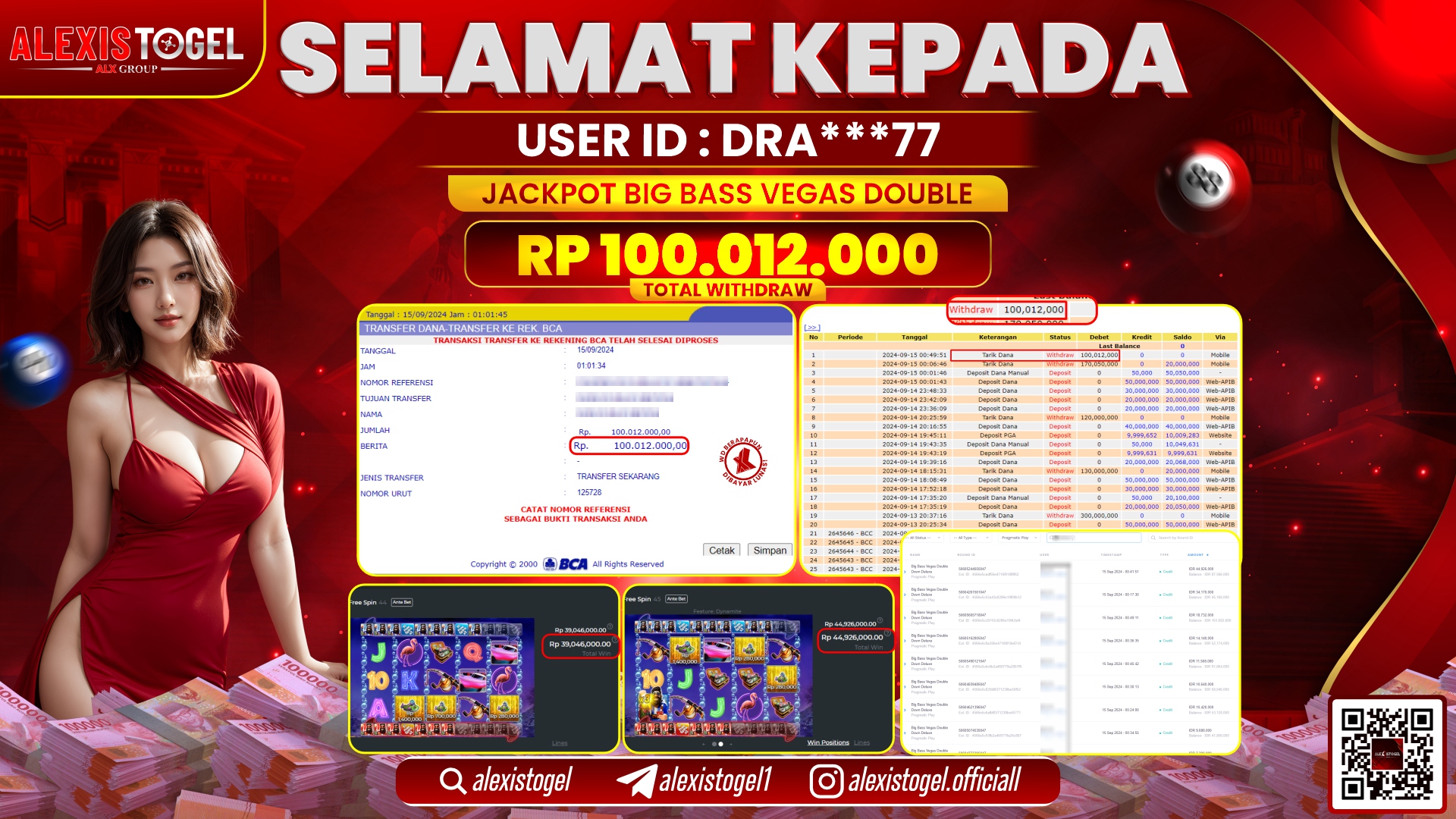 ALEXISTOGEL JACKPOT SLOT BIG BASS VEGAS RP.100.012.000 LUNAS