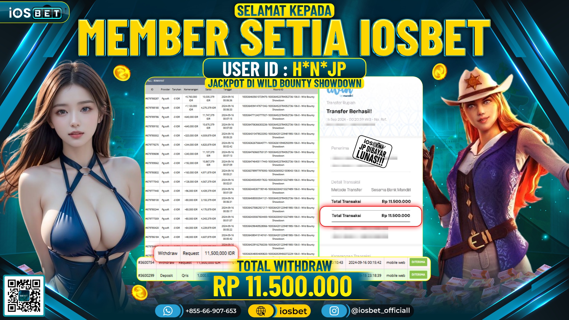 Bukti Pembayaran LUNAS SLOT GAME GACOR Rp.11.500.000,-