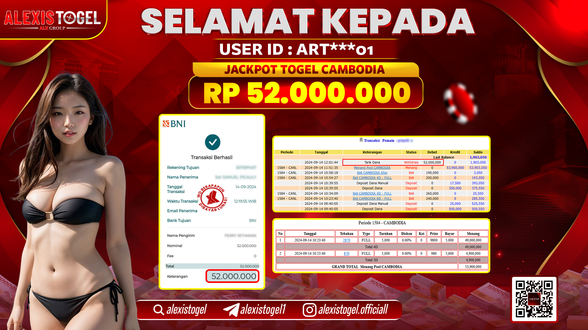 ALEXISTOGEL JACKPOT TOGEL CAMBODIA POOLS RP.52.000.000 LUNAS