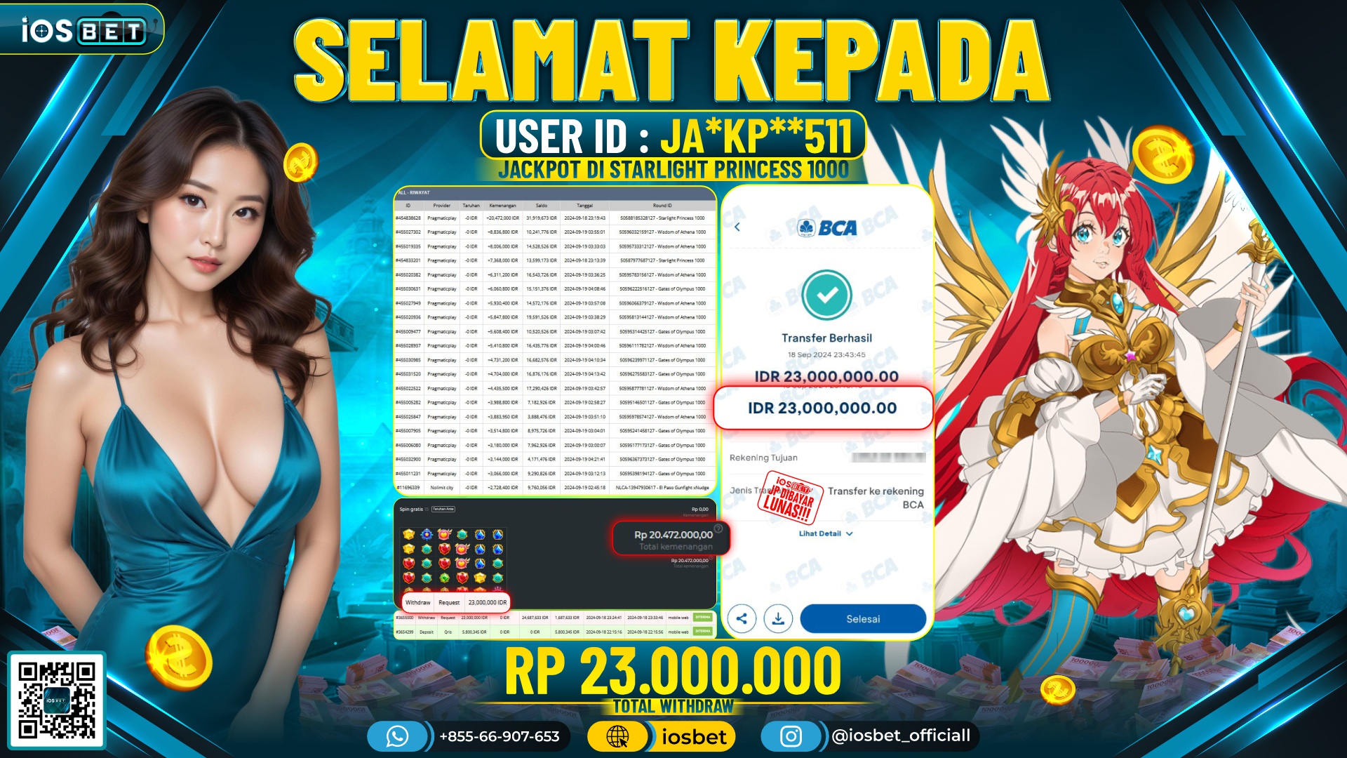 Bukti Pembayaran LUNAS SLOT GAME GACOR Rp.23.000.000,-