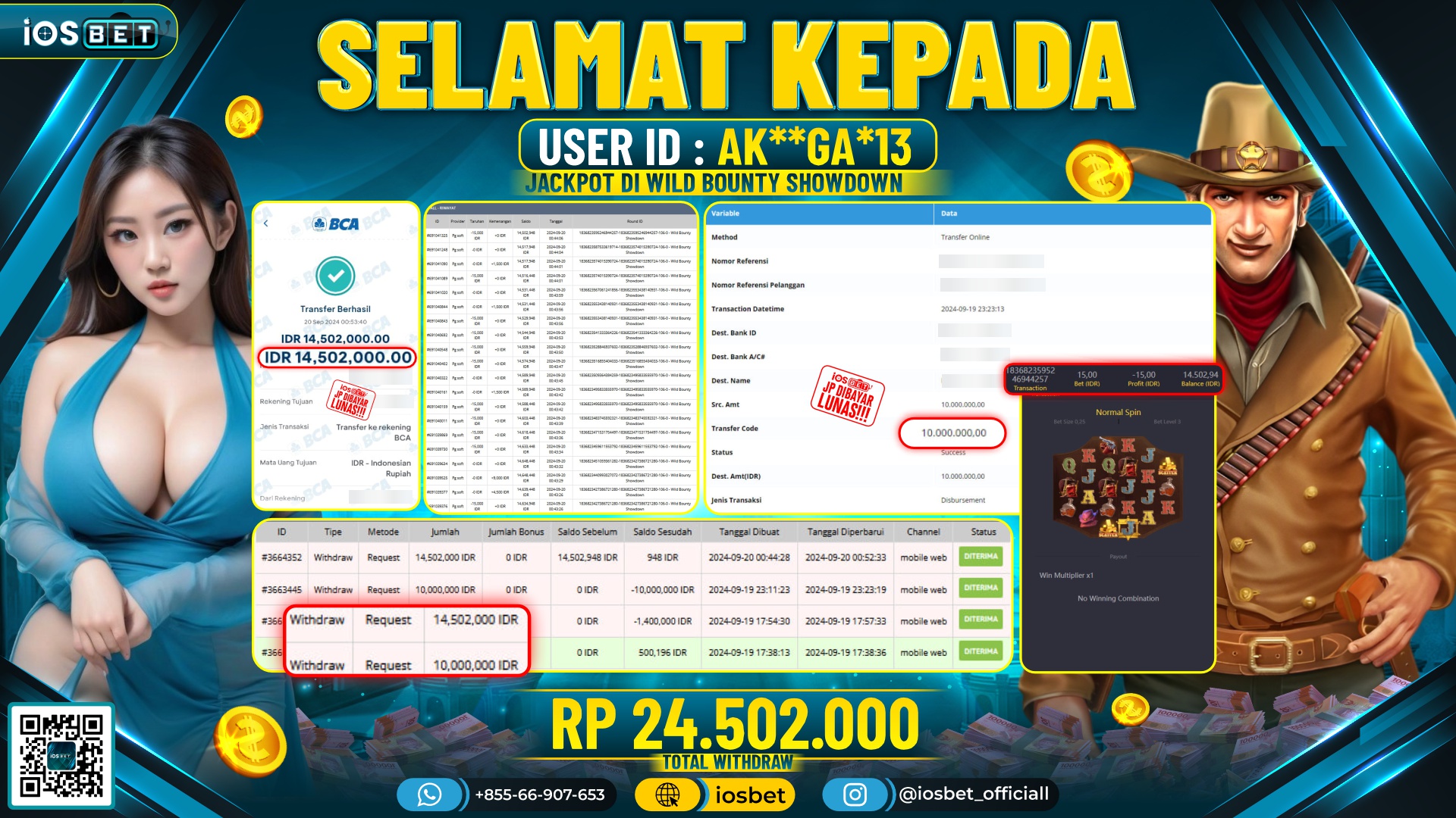 Bukti Pembayaran LUNAS SLOT GAME GACOR Rp.24.502.000,-