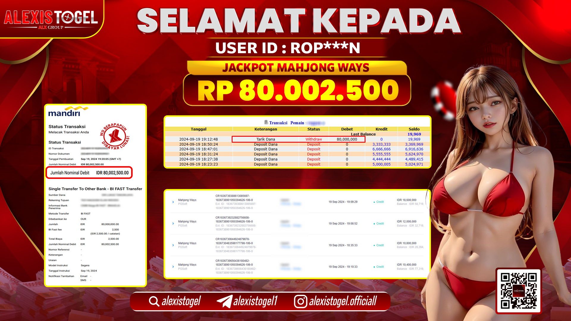 ALEXISTOGEL JACKPOT SLOT MAHJONG WAYS RP.80.002.500 LUNAS