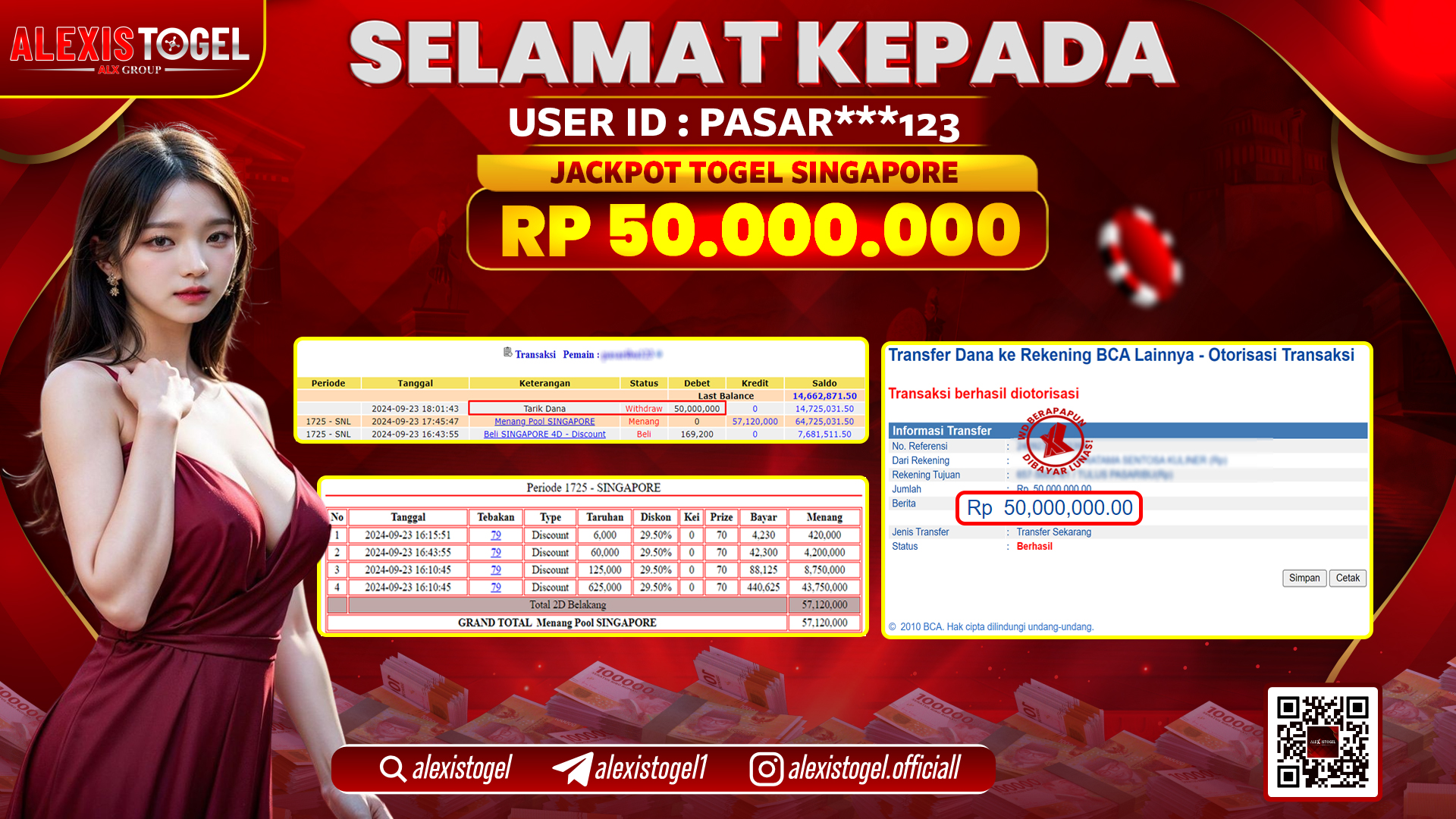 ALEXISTOGEL JACKPOT TOGEL SINGAPORE POOLS RP.50.000.000 LUNAS