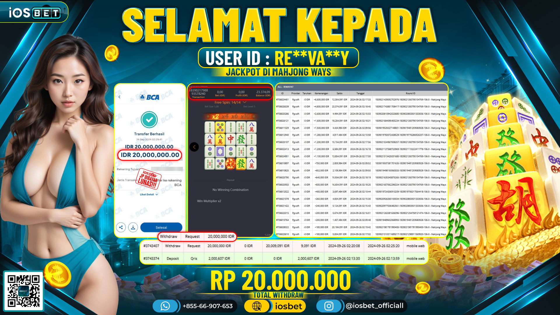 Bukti Pembayaran LUNAS SLOT GAME GACOR Rp.20.000.000,-