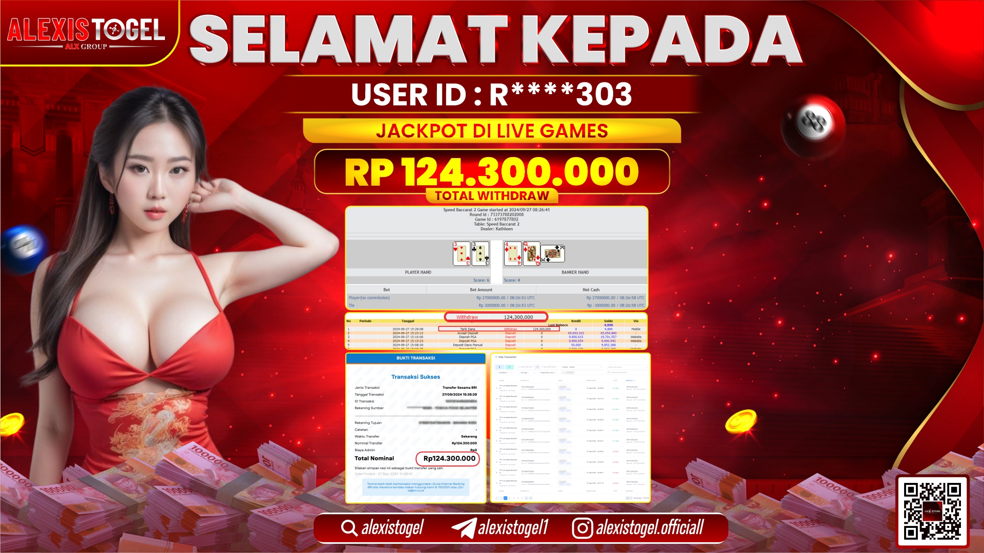 ALEXISTOGEL JACKPOT LIVE GAMES RP.124.300.000 LUNAS