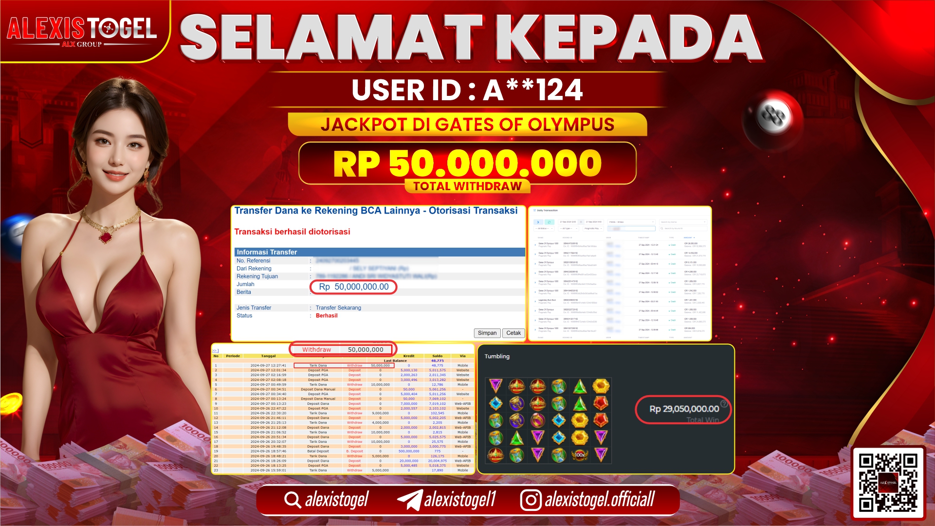 ALEXISTOGEL JACKPOT SLOT GATES OF OLYMPUS RP.50.000.000 LUNAS