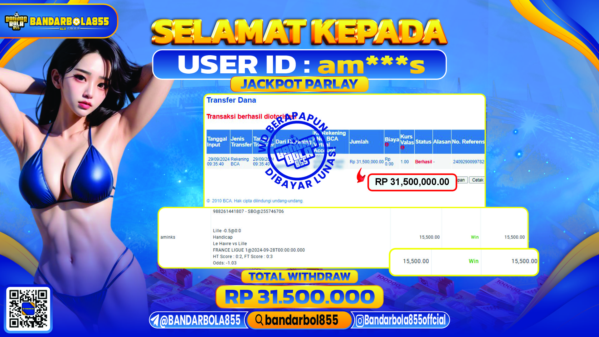 🎖 JACKPOT DI BANDARBOLA855 🎖