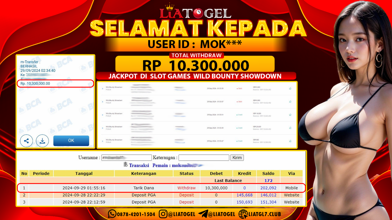 LIATOGEL - JACKPOT SLOT GAMES WILD BOUNTY SHOWDOWN  RP 10.300.000,- LUNAS