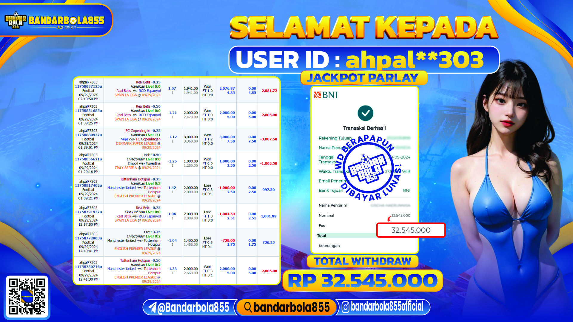 🎖 JACKPOT DI BANDARBOLA855 🎖