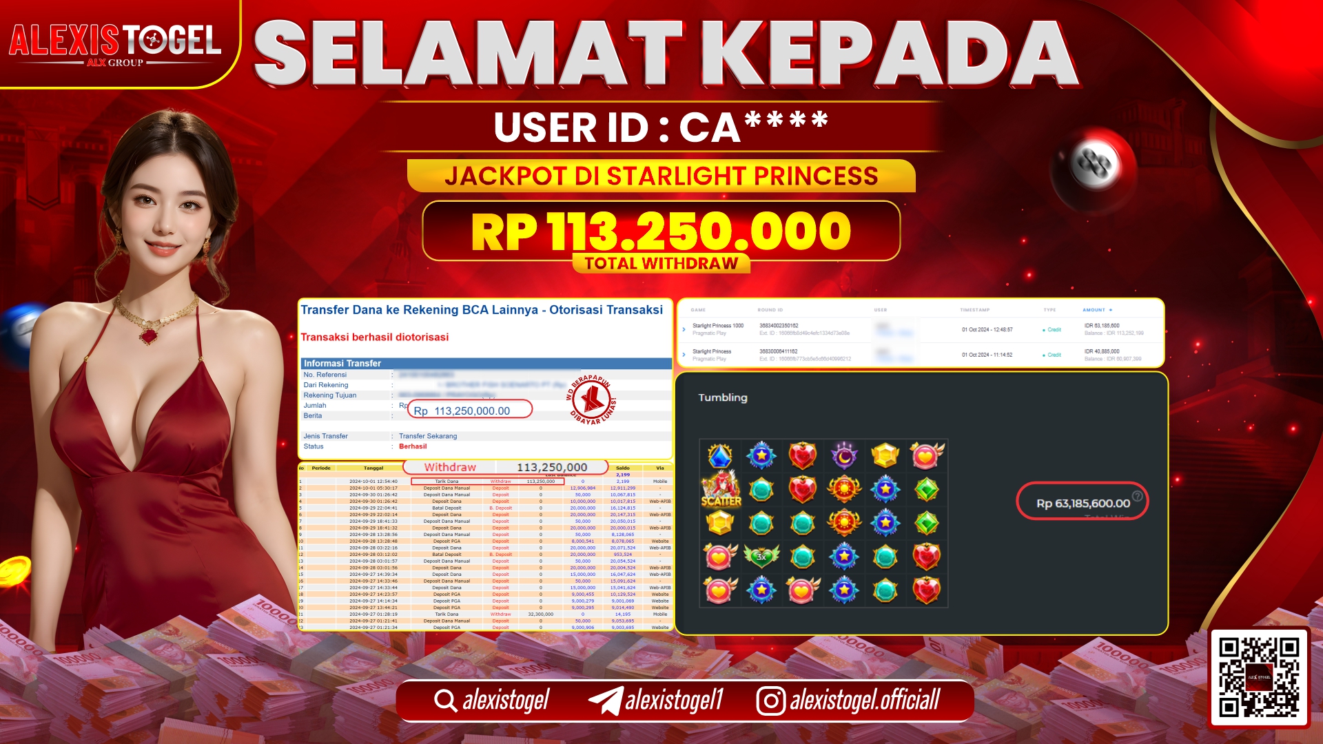 ALEXISTOGEL SLOT STARLIGHT PRINCESS RP.113.250.000 LUNAS