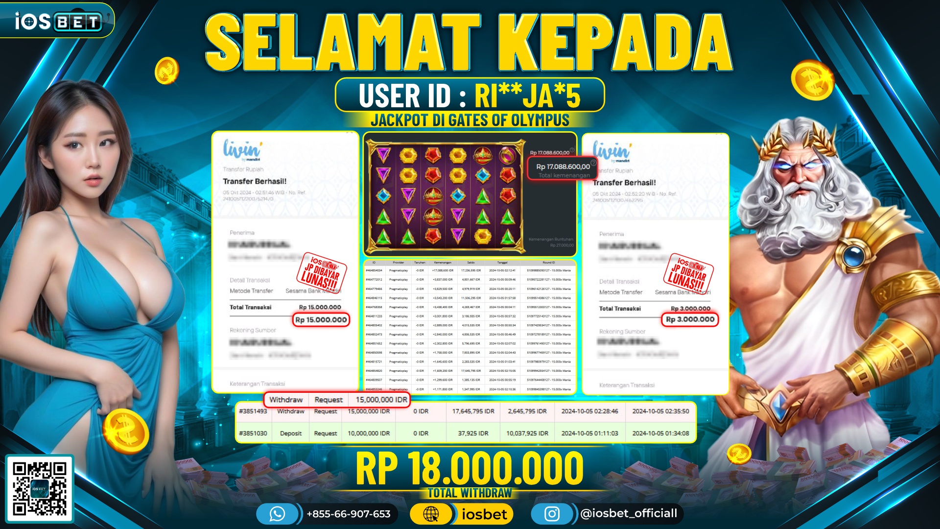 Bukti Pembayaran LUNAS SLOT GAME GACOR Rp.18.000.000,-