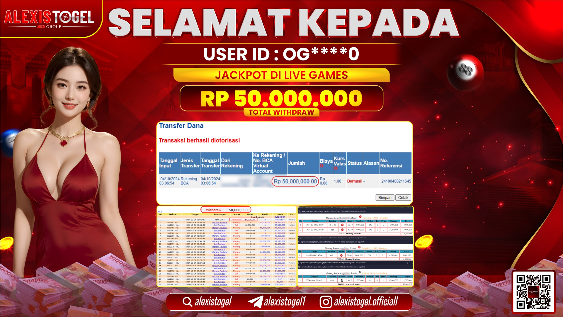 ALEXISTOGEL LIVE GAMES RP.50.000.000 LUNAS