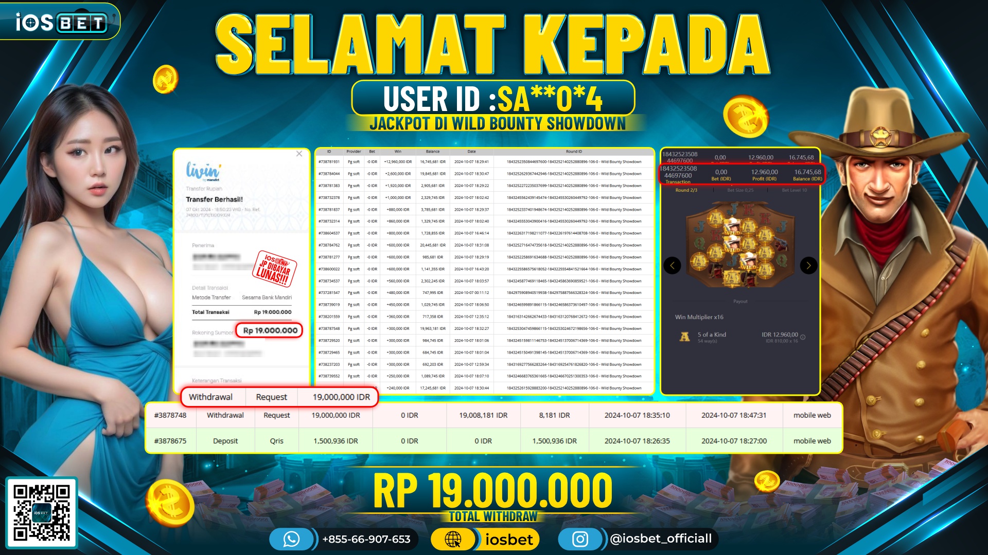 Bukti Pembayaran LUNAS SLOT GAME GACOR Rp.19.000.000,-