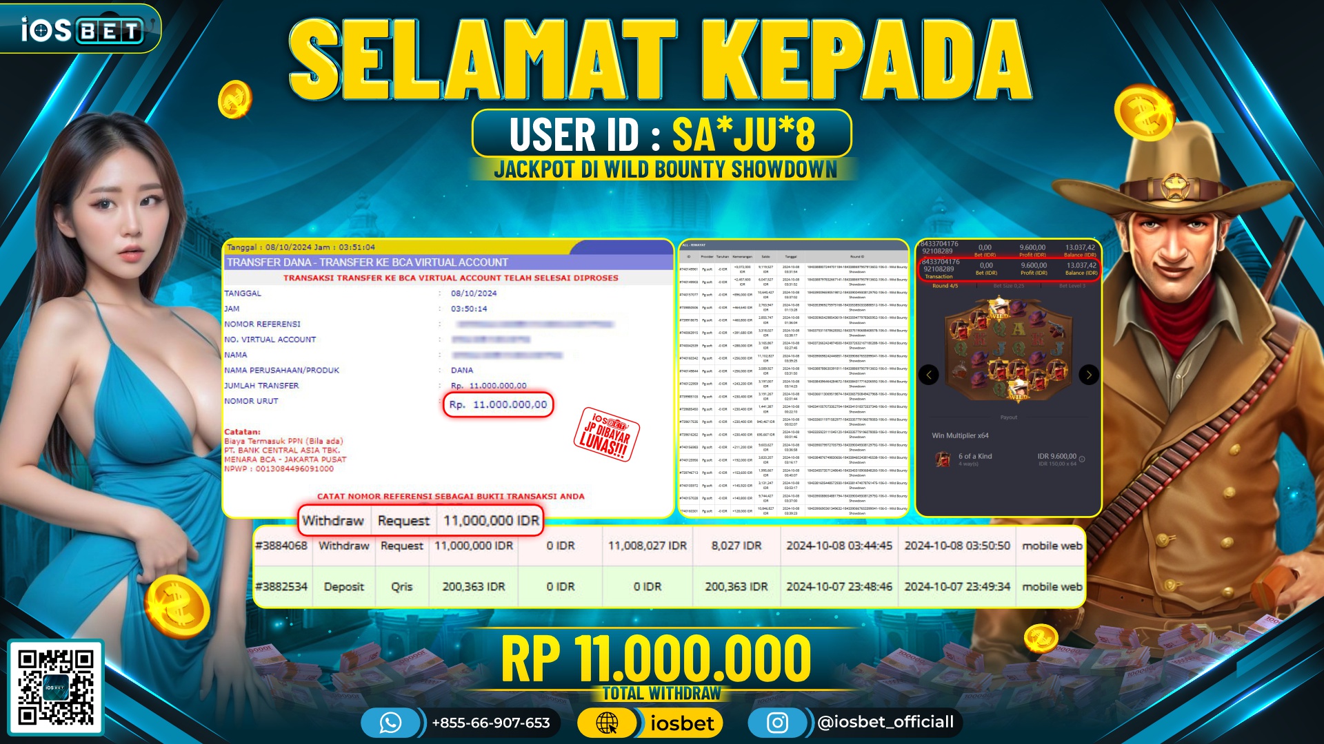 Bukti Pembayaran LUNAS SLOT GAME GACOR Rp.11.000.000,-