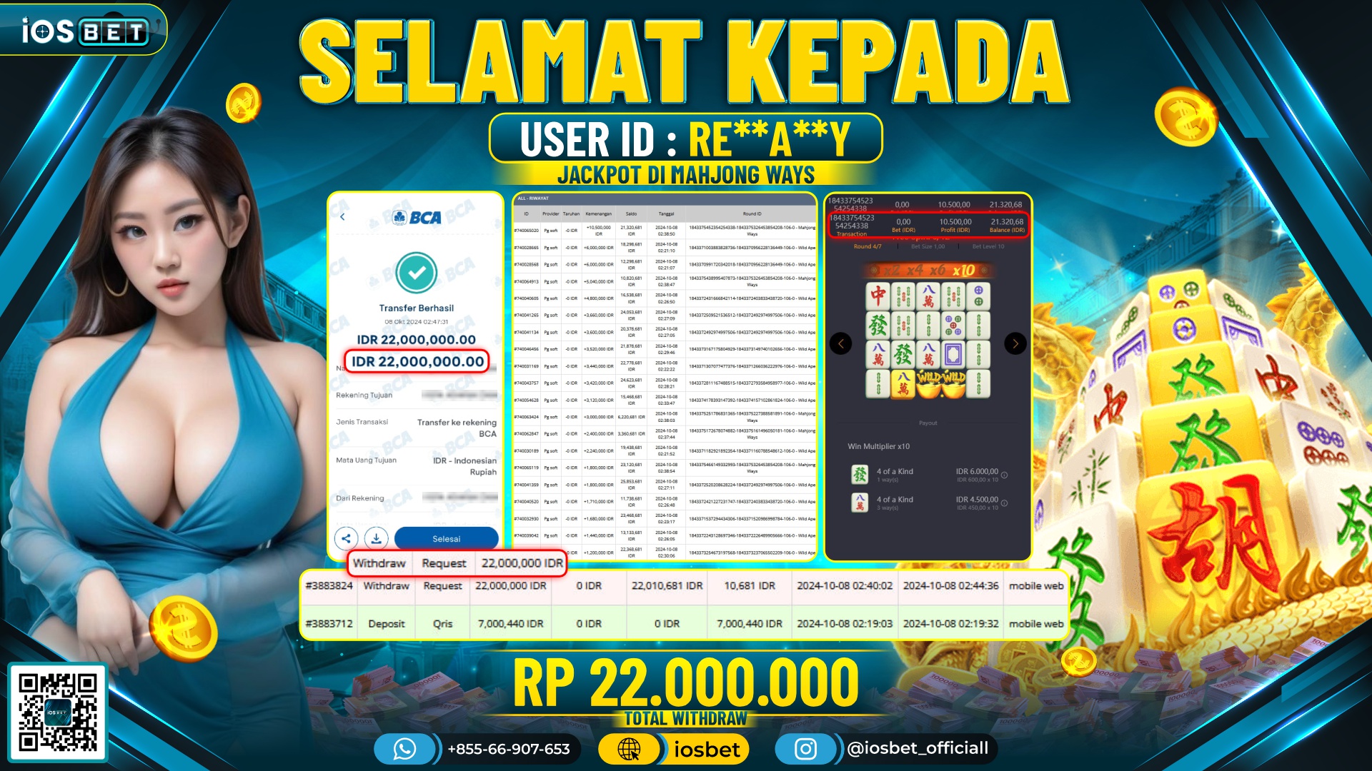 Bukti Pembayaran LUNAS SLOT GAME GACOR Rp.22.000.000,-