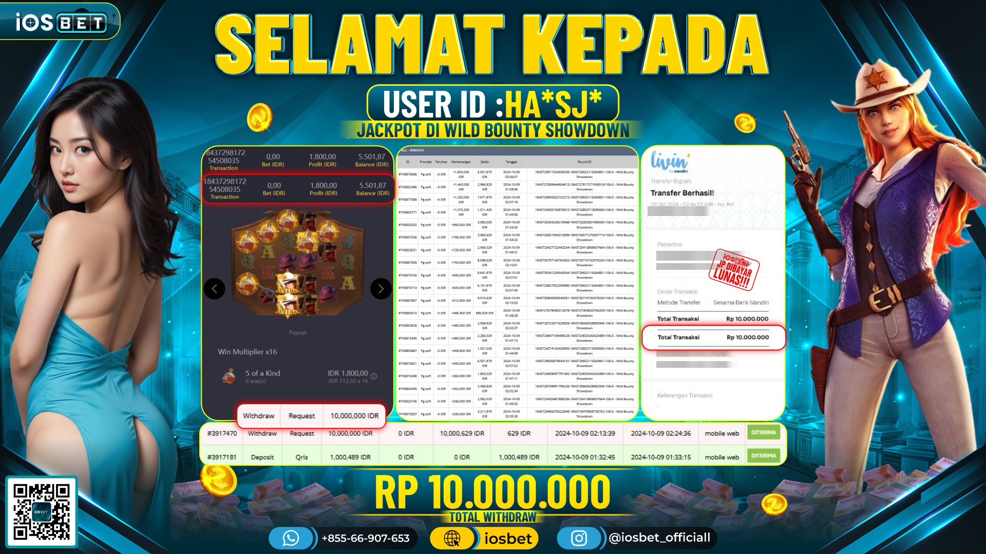 Bukti Pembayaran LUNAS SLOT GAME GACOR Rp.10.000.000,-