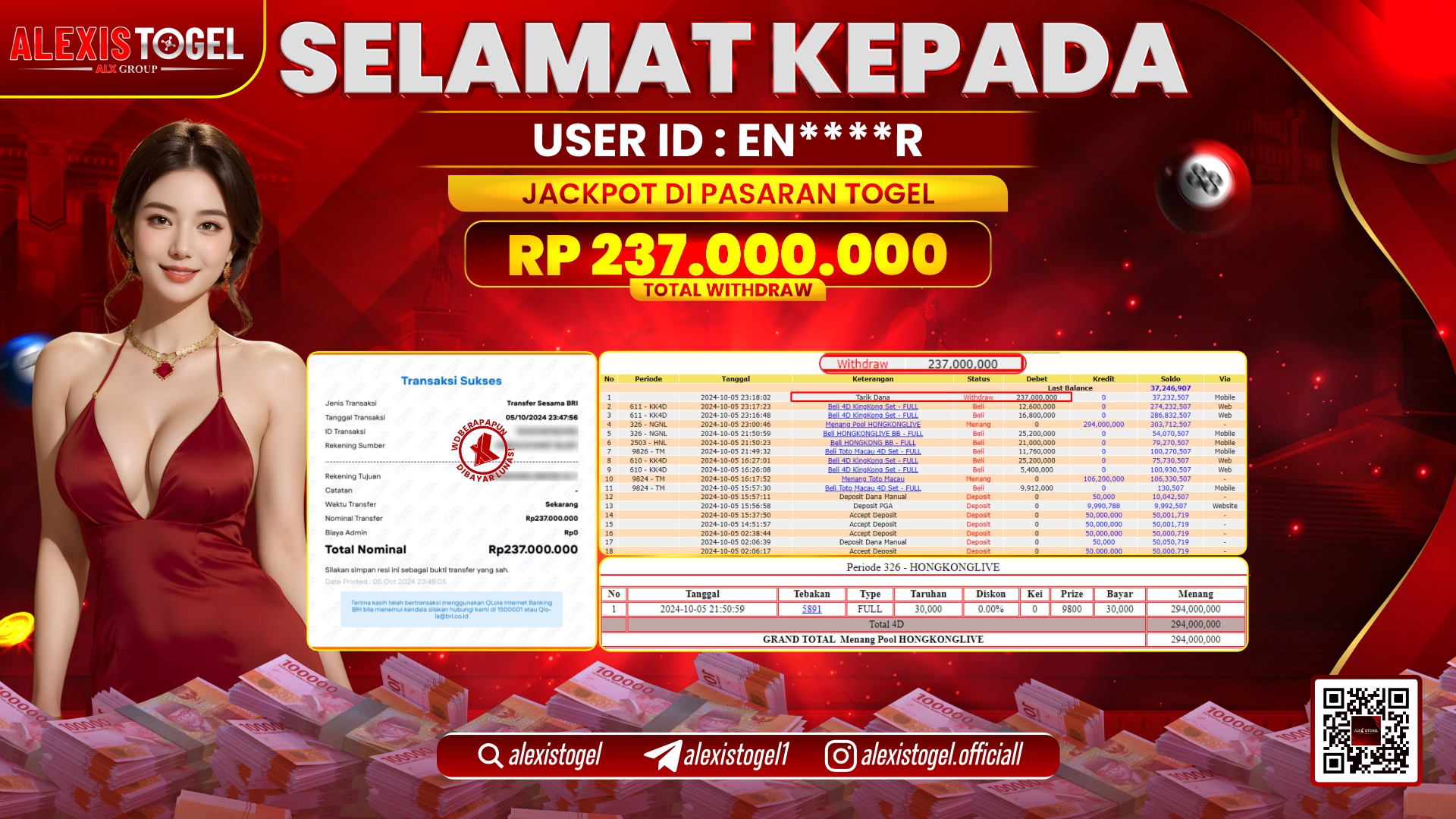 ALEXISTOGEL TOGEL HONGKONG LIVE RP.237.000.000 LUNAS