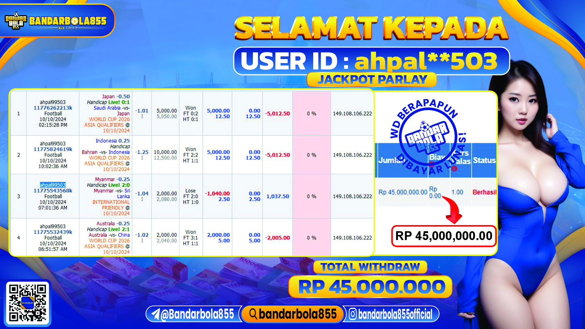 🎖 JACKPOT DI BANDARBOLA855 🎖