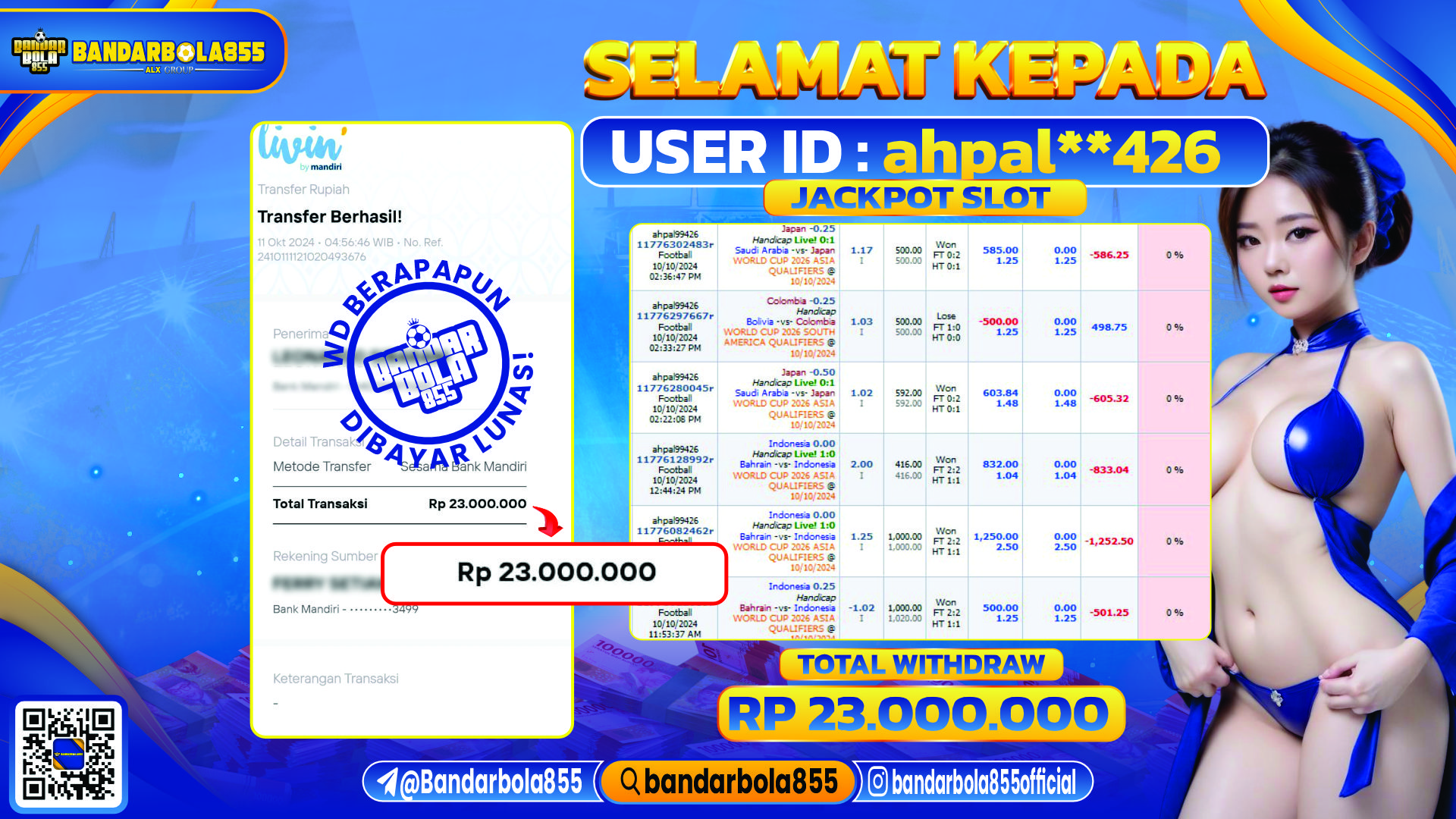 🎖 JACKPOT DI BANDARBOLA855 🎖