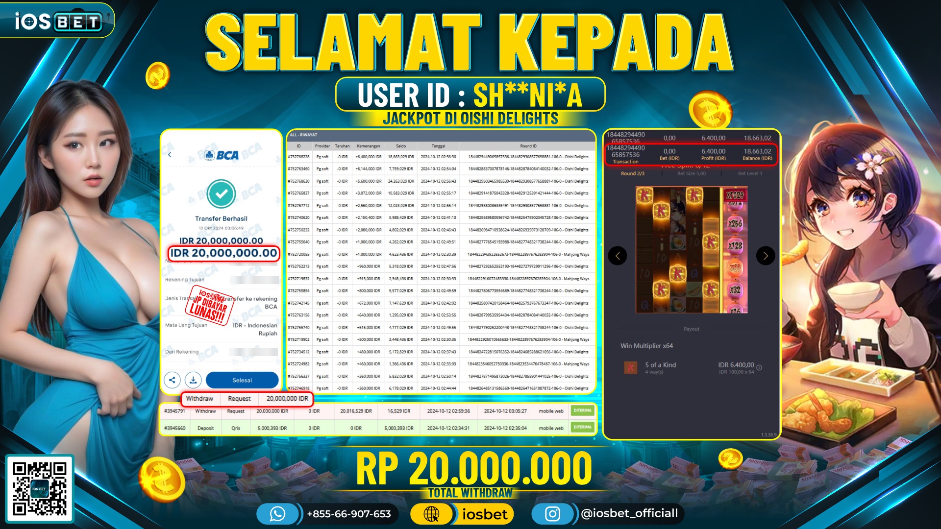 Bukti Pembayaran LUNAS SLOT GAME GACOR Rp.20.000.000,-
