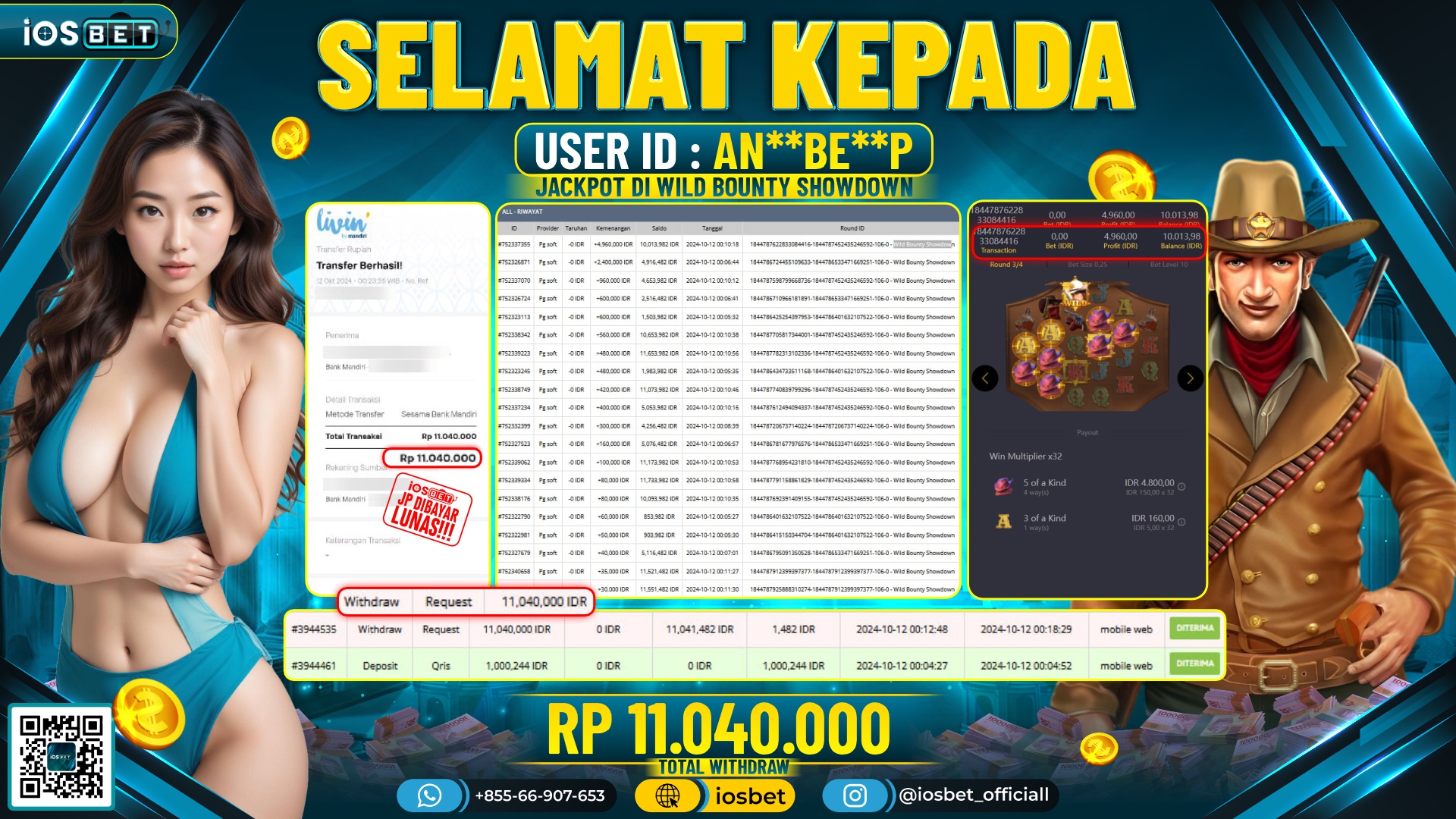 Bukti Pembayaran LUNAS SLOT GAME GACOR Rp.11.040.000,-