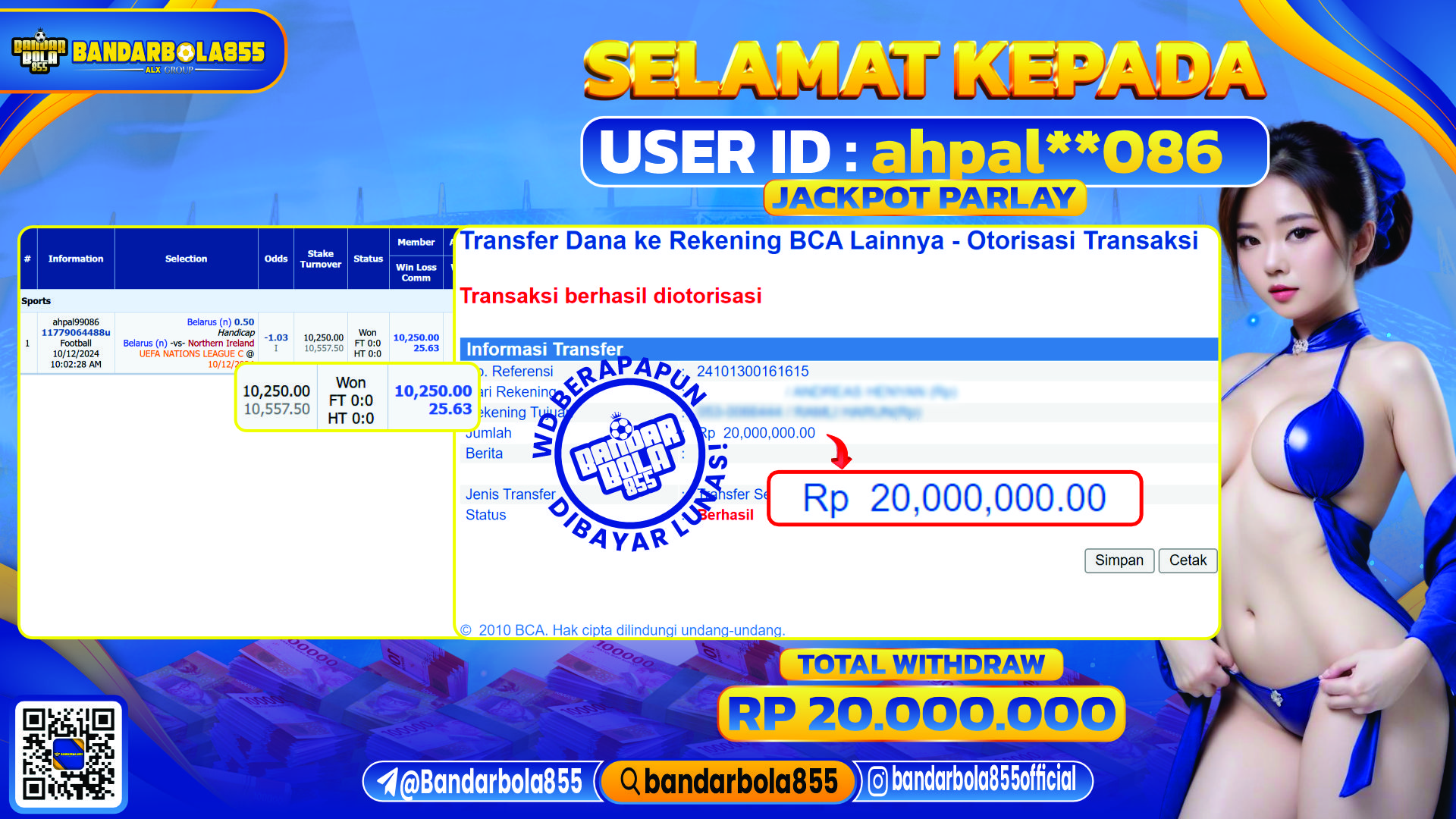 🎖 JACKPOT DI BANDARBOLA855 🎖