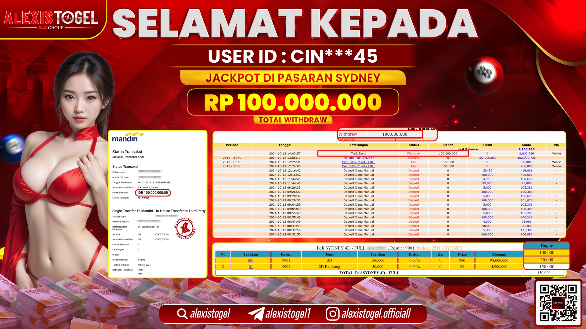 ALEXISTOGEL TOGEL SYDNEY POOLS RP.100.000.000 LUNAS