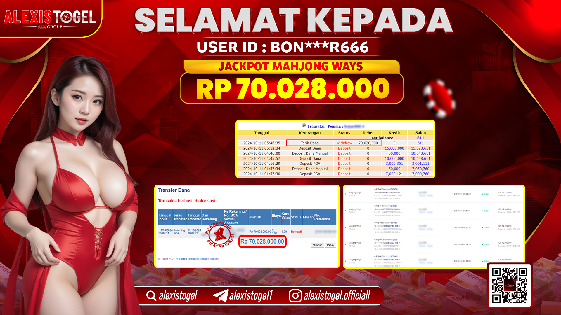 ALEXISTOGEL SLOT MAHJONG WAYS RP.70.028.000 LUNAS