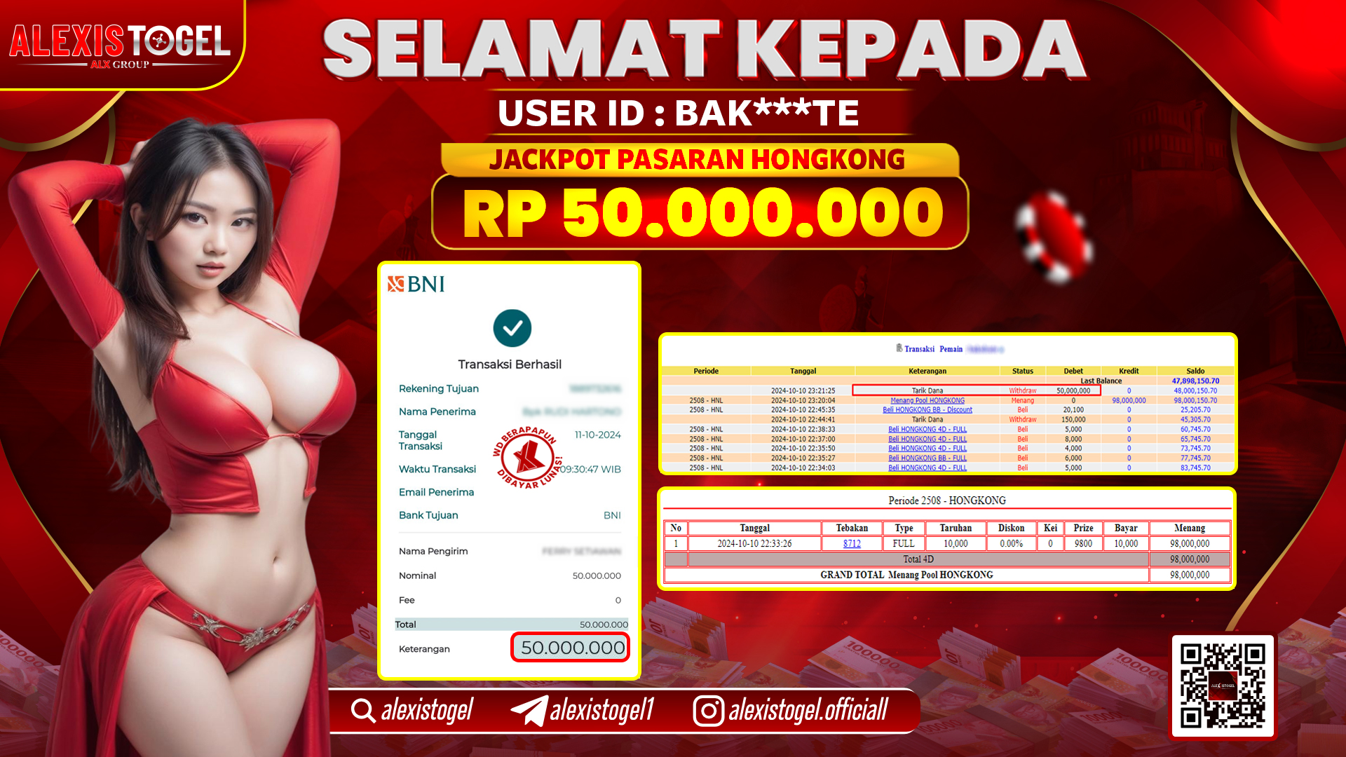 ALEXISTOGEL TOGEL HONGKONG POOLS RP.50.000.000 LUNAS