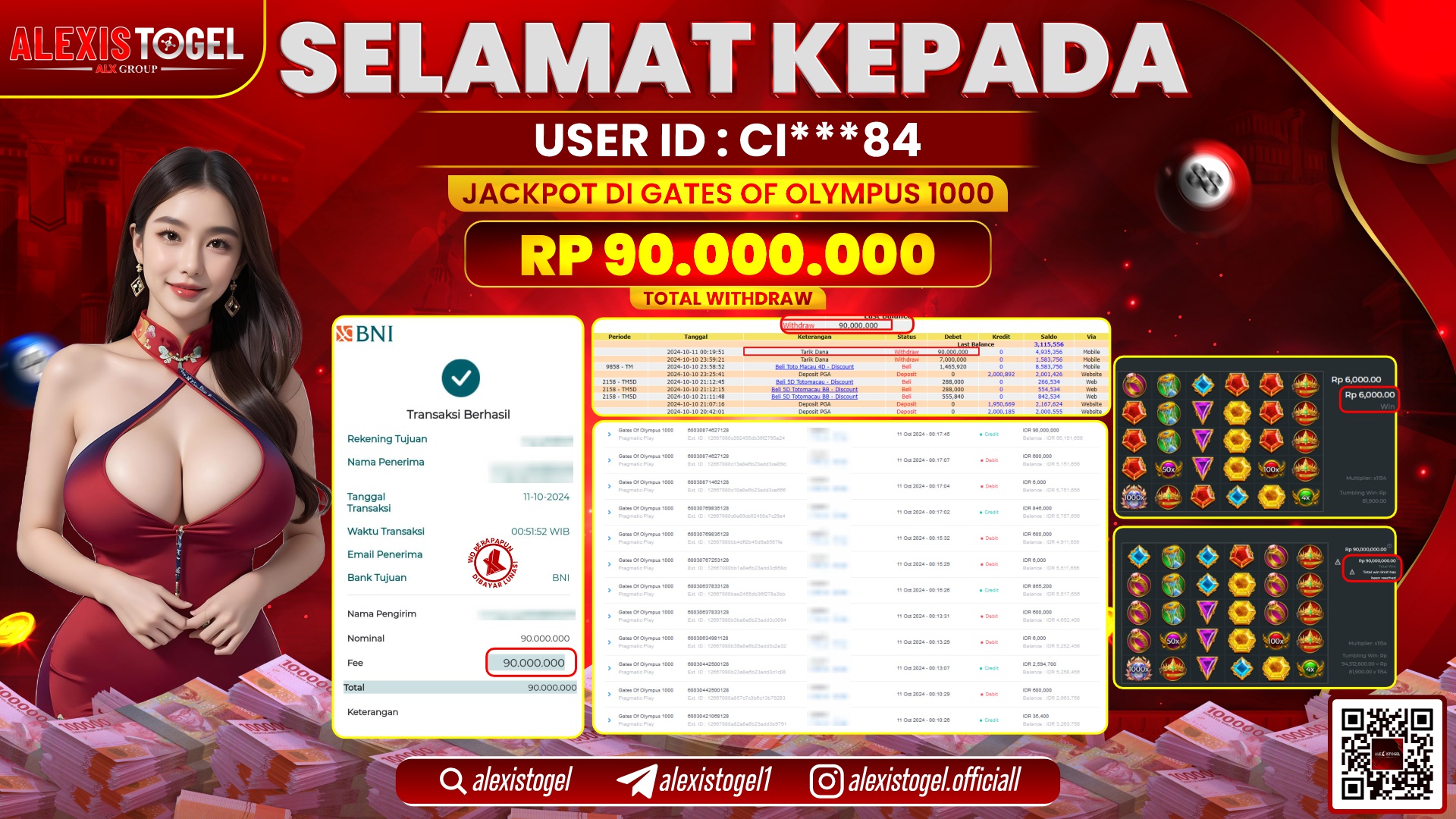 ALEXISTOGEL SLOT GATES OF OLYMPUS RP.90.000.000 LUNAS