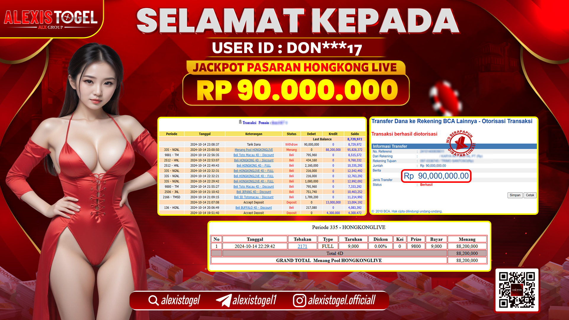 ALEXISTOGEL TOGEL HONGKONG LIVE RP.90.000.000 LUNAS