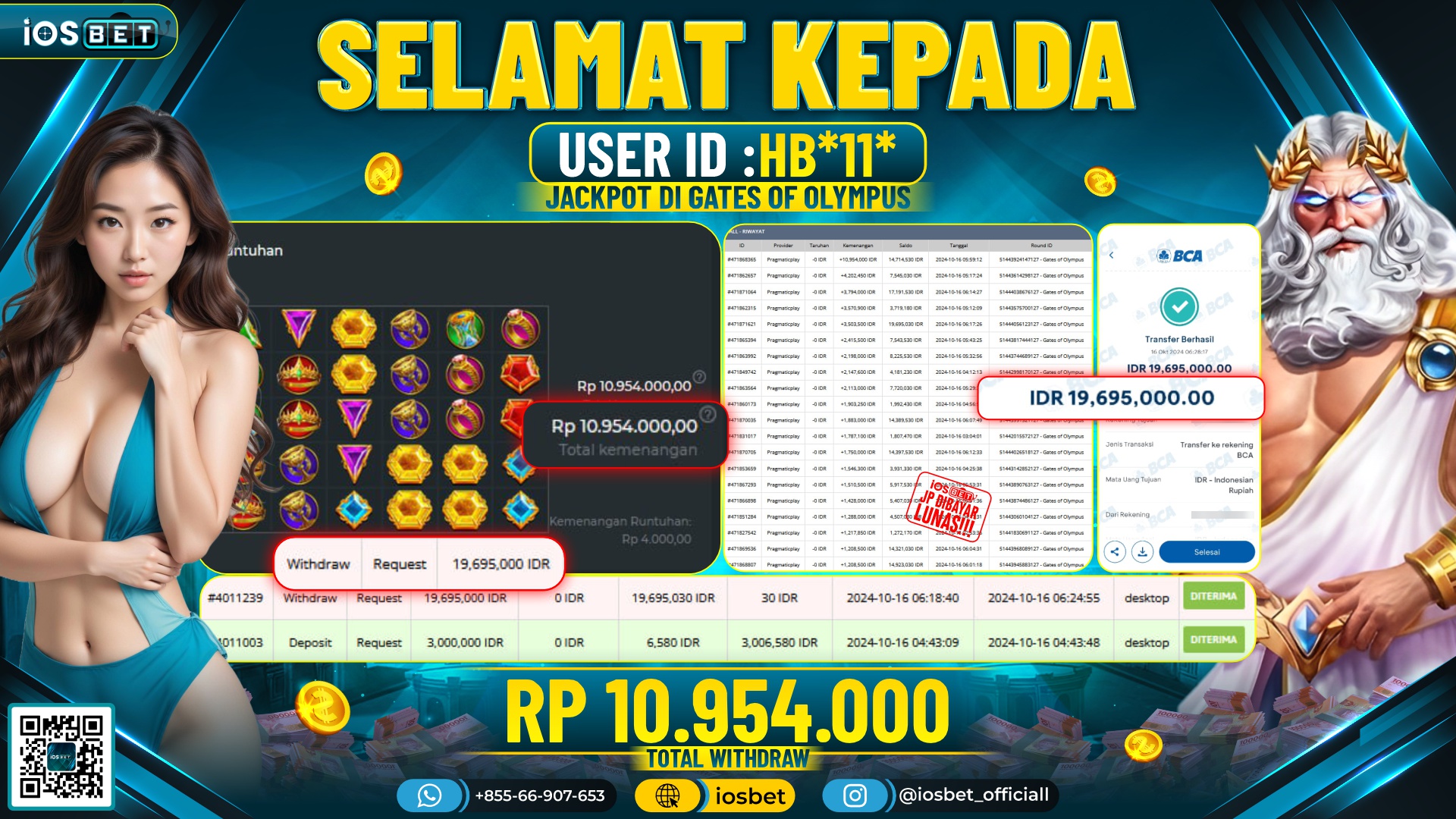 Bukti Pembayaran LUNAS SLOT GAME GACOR Rp.10.954.000,-