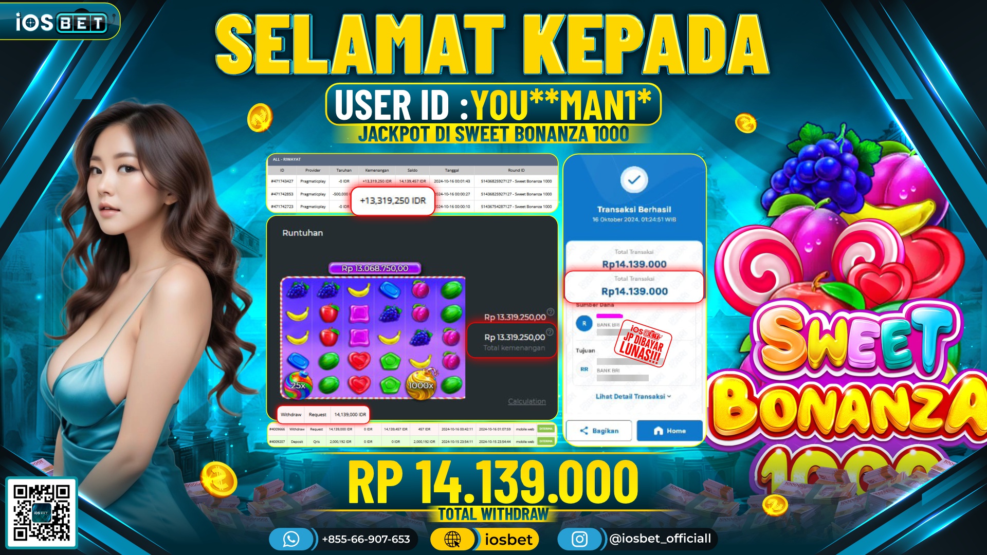 Bukti Pembayaran LUNAS SLOT GAME GACOR Rp.14.139.000,-