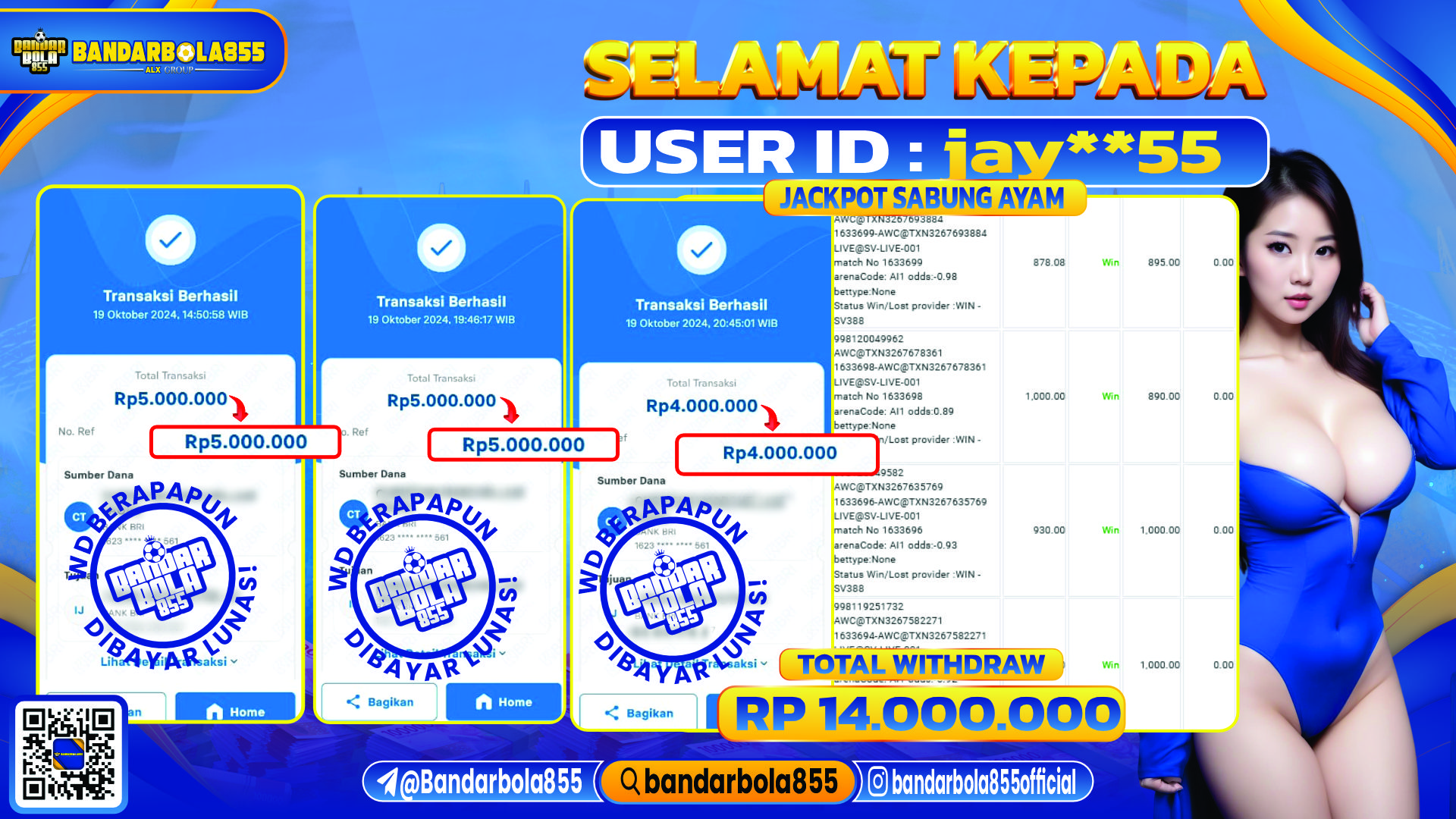 🎖 JACKPOT DI BANDARBOLA855 🎖