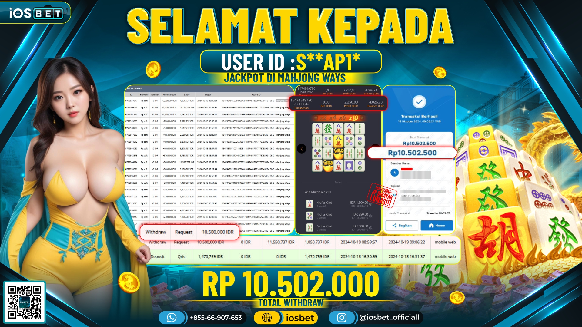 Bukti Pembayaran LUNAS SLOT GAME GACOR Rp.10.502.000,-