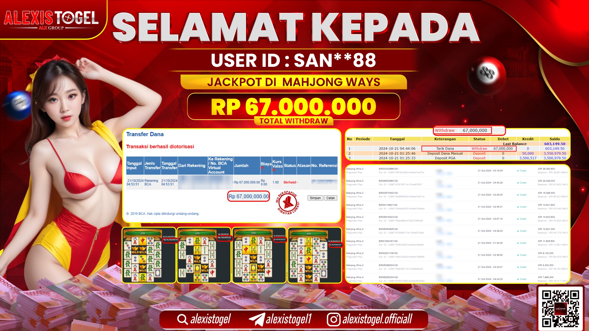 ALEXISTOGEL SLOT GATES OF OLYMPUS RP.67.000.000 LUNAS