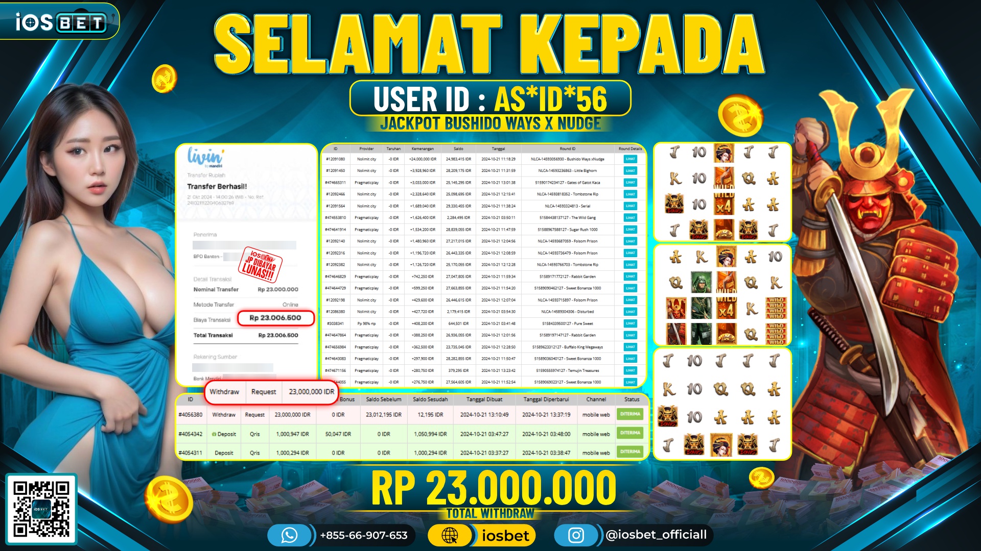 Bukti Pembayaran LUNAS SLOT GAME GACOR Rp.23.000.000,-