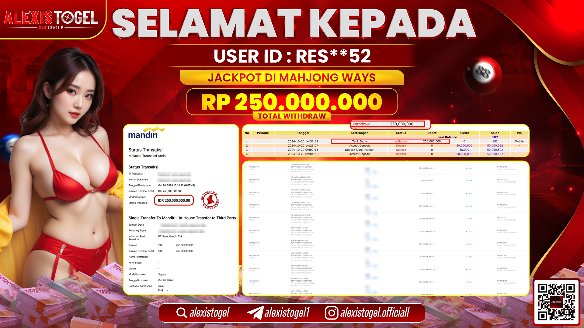 ALEXISTOGEL SLOT GATES OF OLYMPUS RP.250.000.000 LUNAS