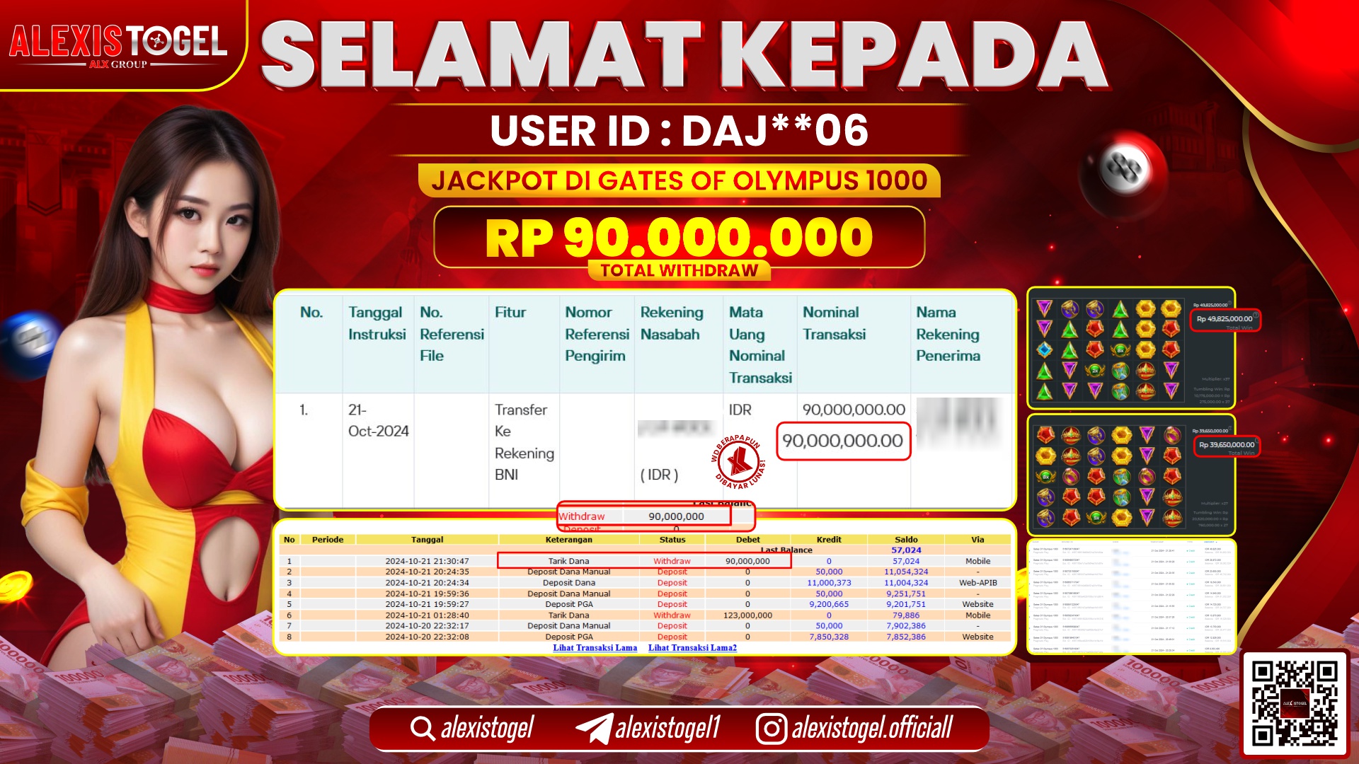 ALEXISTOGEL SLOT GATES OF OLYMPUS RP.90.000.000 LUNAS