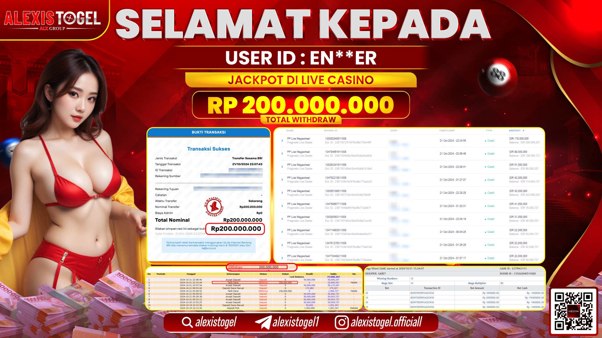 ALEXISTOGEL LIVE GAME CASINO RP.200.000.000LUNAS