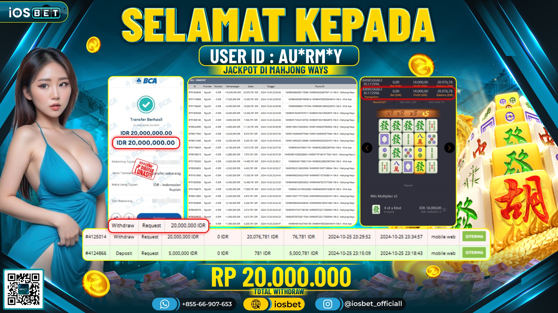 Bukti Pembayaran LUNAS SLOT GAME GACOR Rp.20.000.000,-