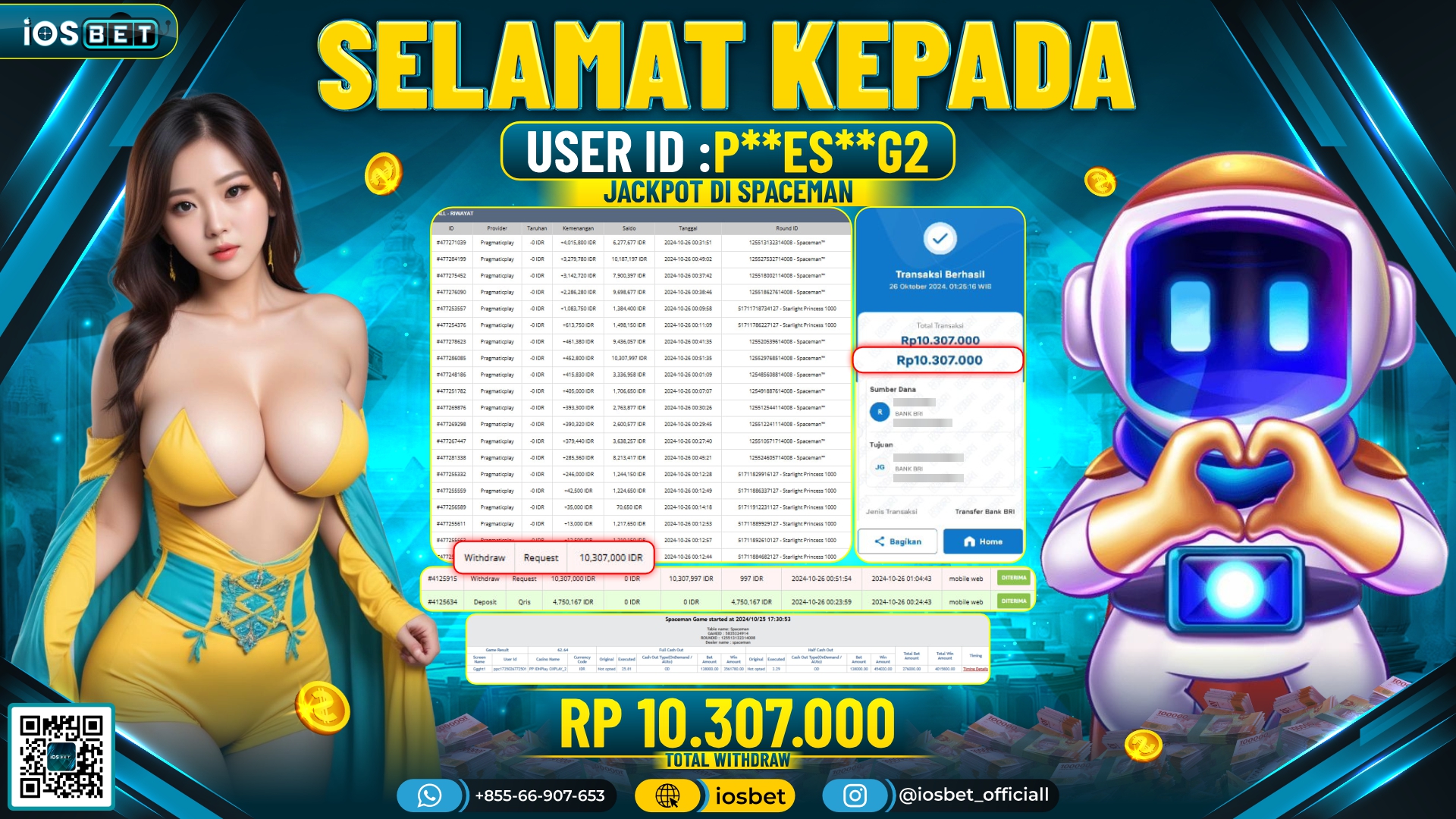 Bukti Pembayaran LUNAS SLOT GAME GACOR Rp.10.307.000,-