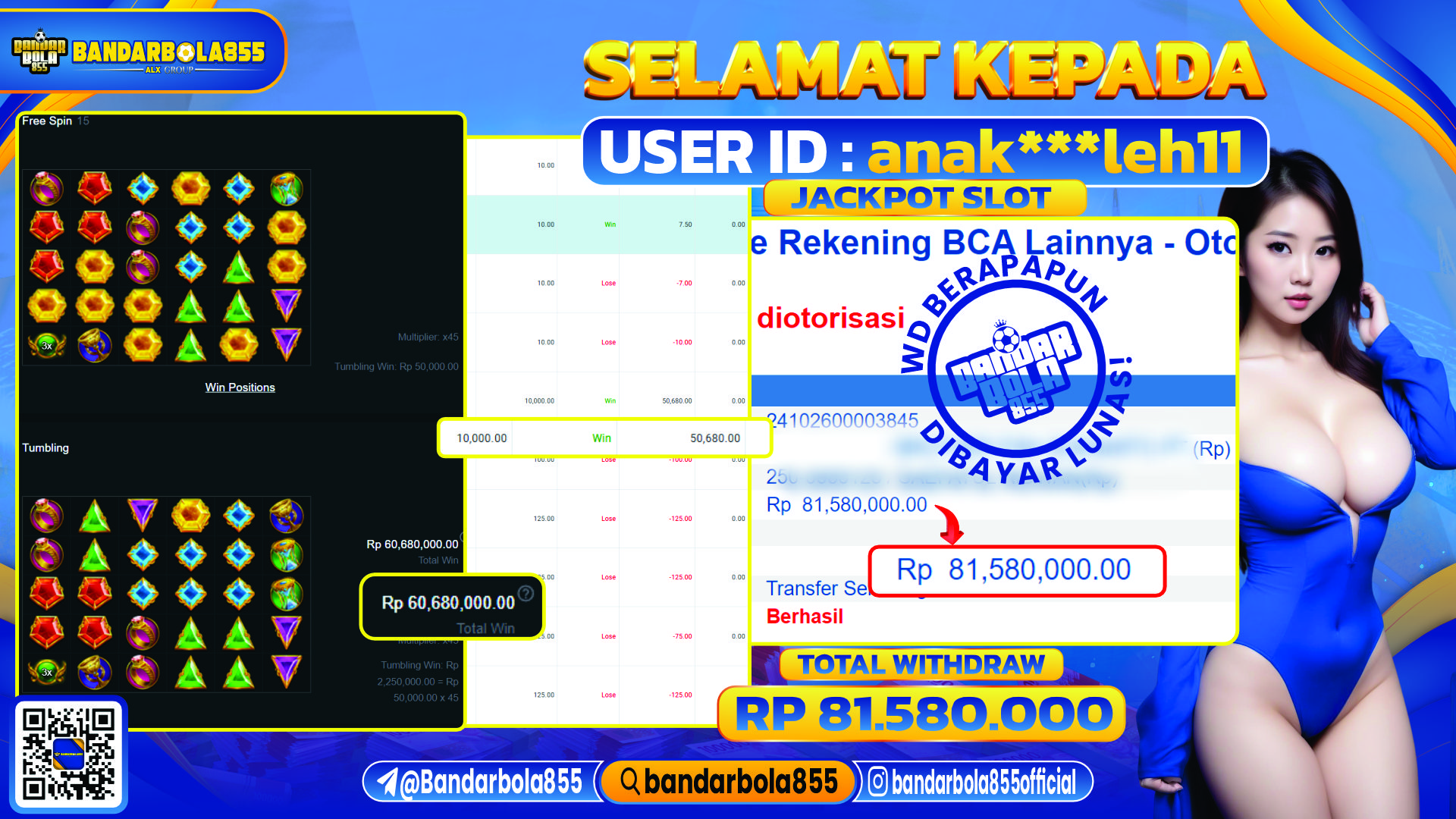 🎖 JACKPOT DI BANDARBOLA855 🎖